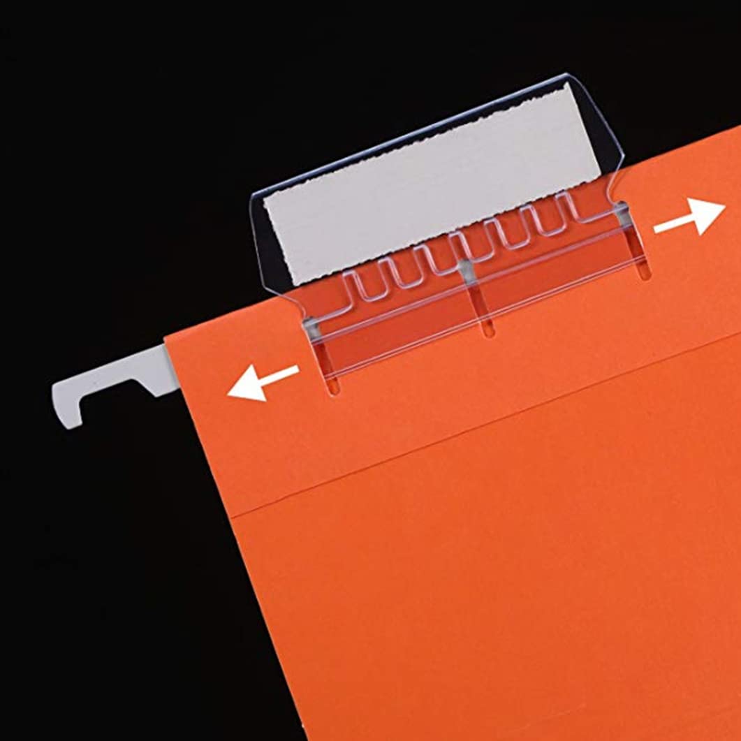 50PCS Reusable Plastic File Folder Labels with Tabs - Durable File Cabinet Inserts & Index Dividers for Office, School, Home Organization - Perfect for Document Sorting, Filing Systems, and Stationery Supplies