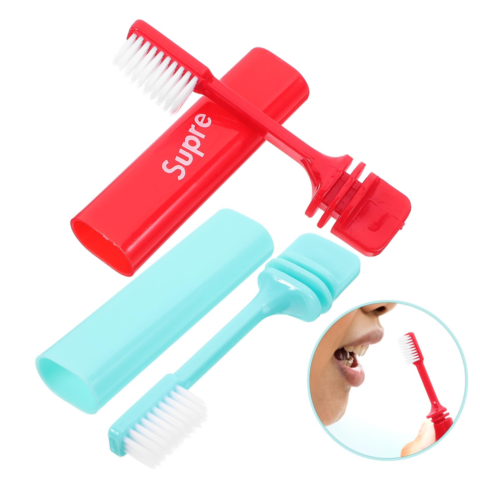 2 Pack Kids Travel Toothbrushes - Foldable & Compact for Camping, Hiking, and Outdoor Adventures | Soft Bristles & Chewable Design for Children's Oral Care On-The-Go