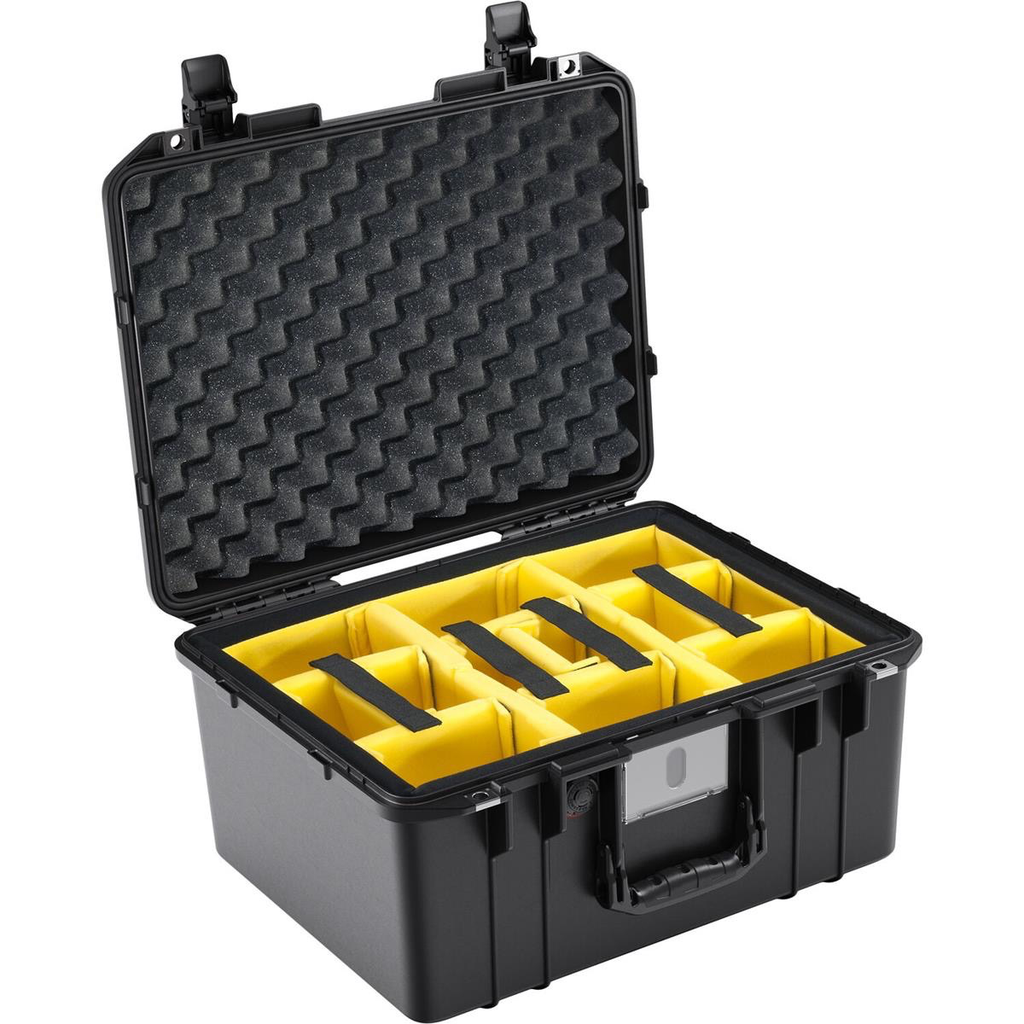 Pelican 1557WD Waterproof Hard Protective Case with Customizable Padded Dividers - Black | Shockproof & Dustproof Storage for Cameras, Drones & Electronics | Perfect for Travel, Outdoor Adventures & Professional Equipment Protection