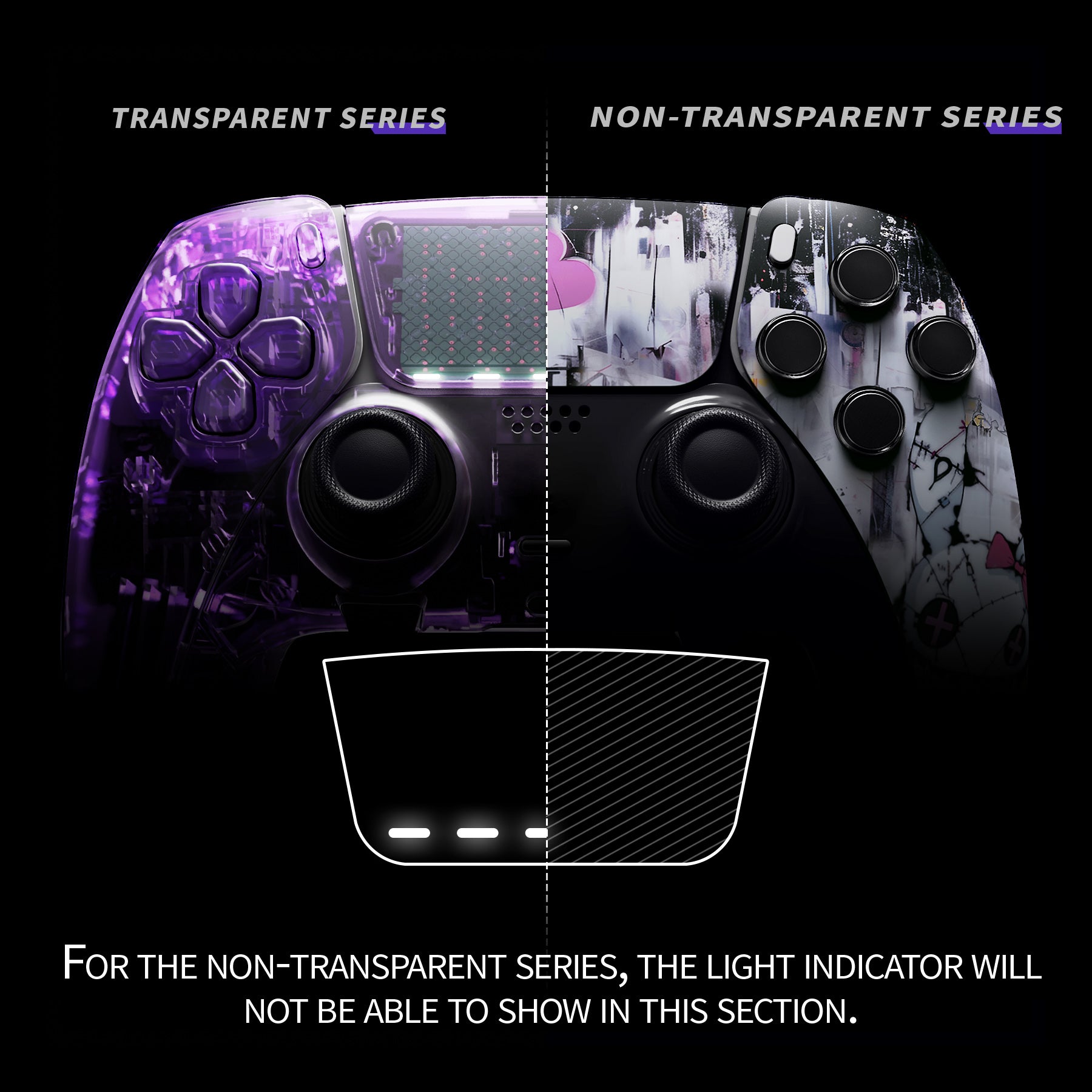eXtremeRate Lovely Punky Bunny PS5 Edge Controller Shell - DIY Replacement Faceplate & Touchpad Cover for PS5 Edge Controller - Custom Gaming Accessory for Enhanced Playstation 5 Experience