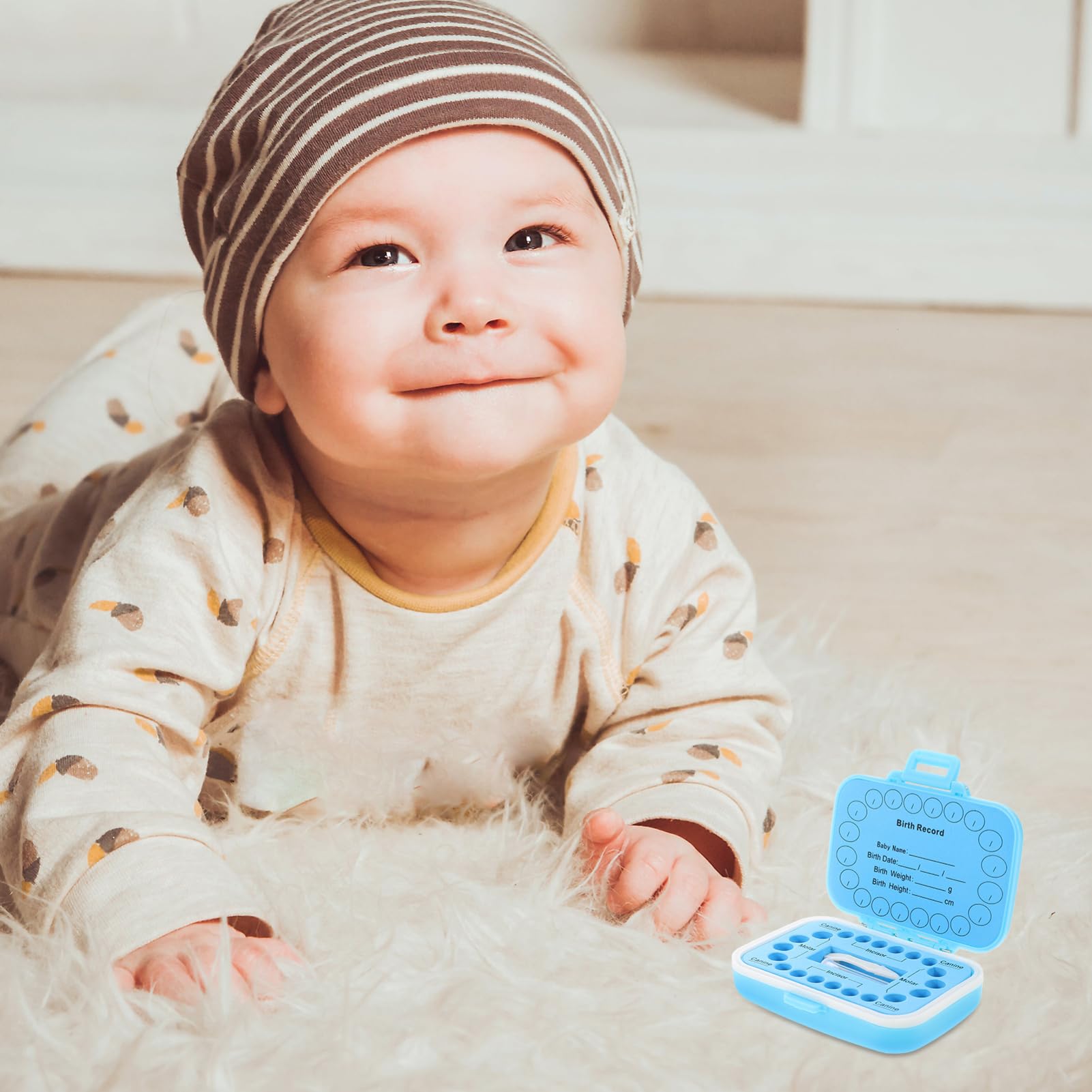 iBasenice Baby Teeth Keepsake Box - First Tooth Storage Container for Infants & Kids | Plastic Tooth Holder for Milestone Memories | Perfect for Baby Showers, Christenings & Childhood Memorabilia