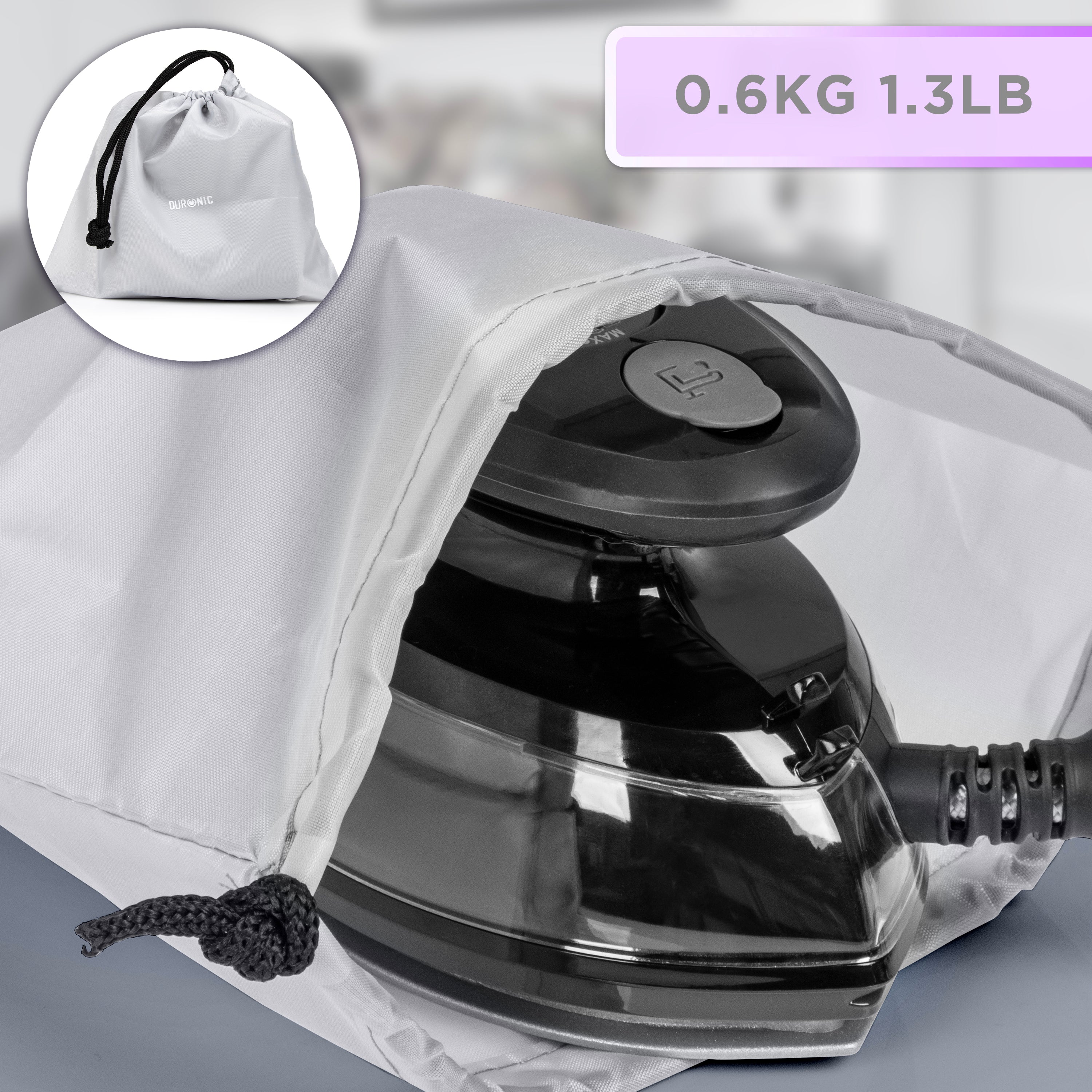 Duronic SI3 BK Mini Travel Iron - 35ml Tank, 400W Portable Steam Iron with Adjustable Heat Settings | Lightweight & Compact for Travel, Quilting, Patchwork, Applique & Craft Projects | Perfect for Hotels, Camping & Small Spaces