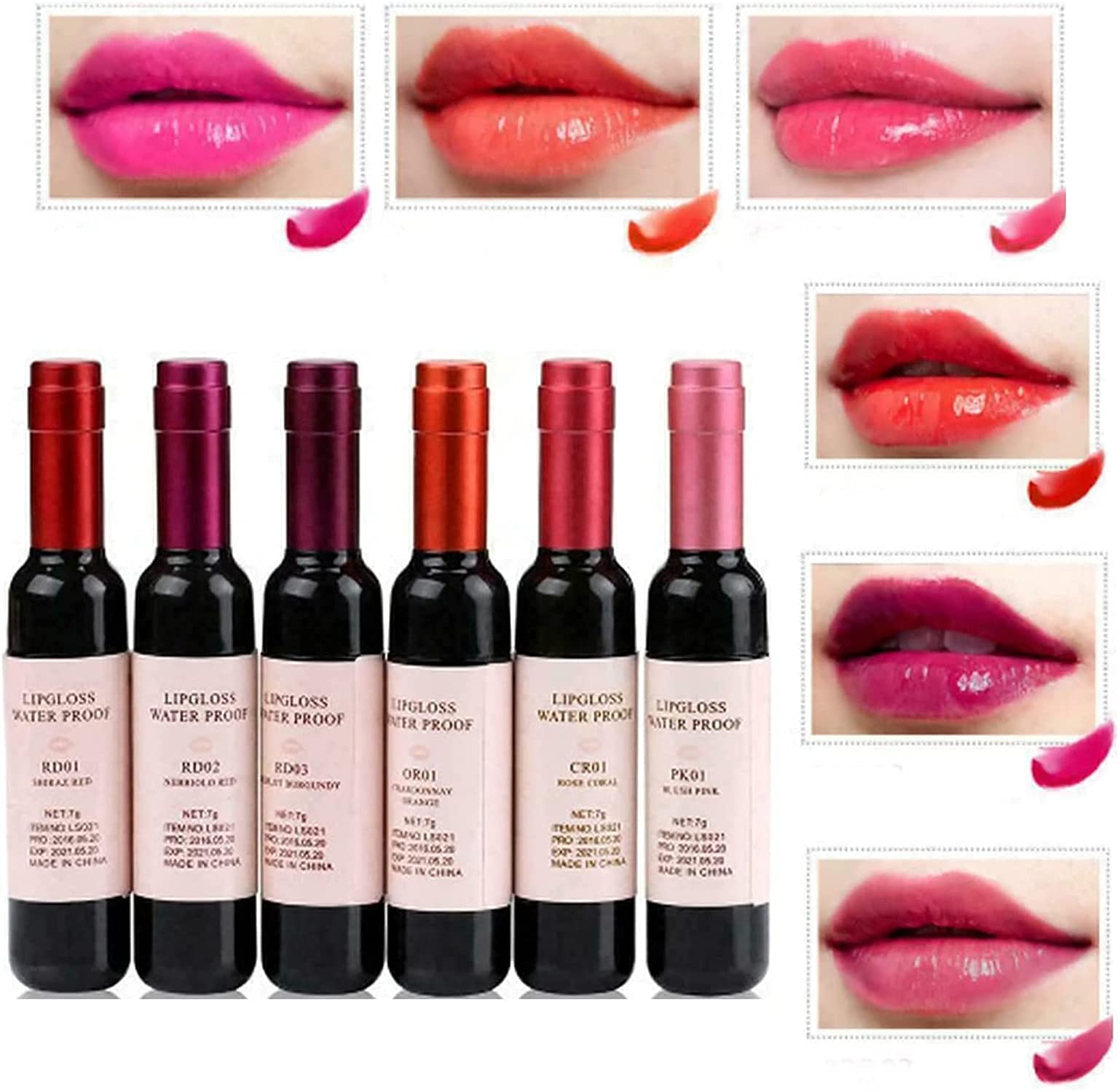 Long Lasting Matte Liquid Lipstick - Waterproof Wine Red Lip Tint & Gloss Set with Mini Bottle Design | Perfect for Party Makeup, Date Night & Special Occasions (CR01)