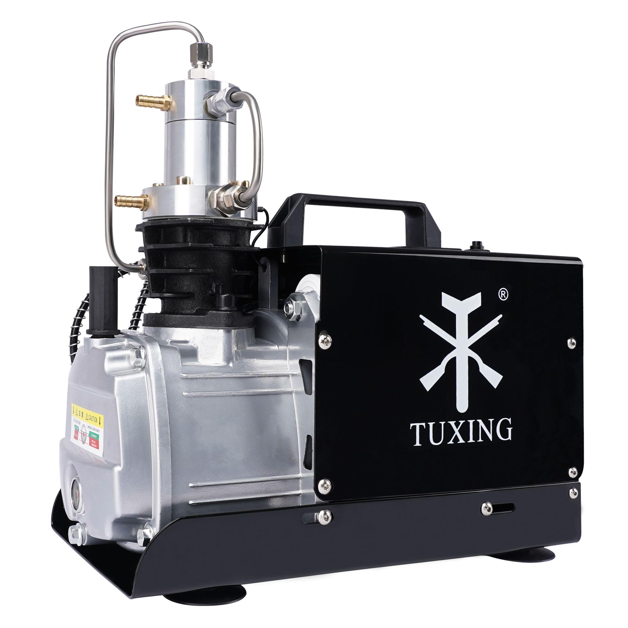 TUXING 4500Psi PCP Air Compressor with Adjustable Auto Stop - High Pressure Water Cooling Pump for PCP Air Rifles & Scuba Tank Charging - 110V Portable Compressor for Hunting, Paintball & Diving (Model TXES022)