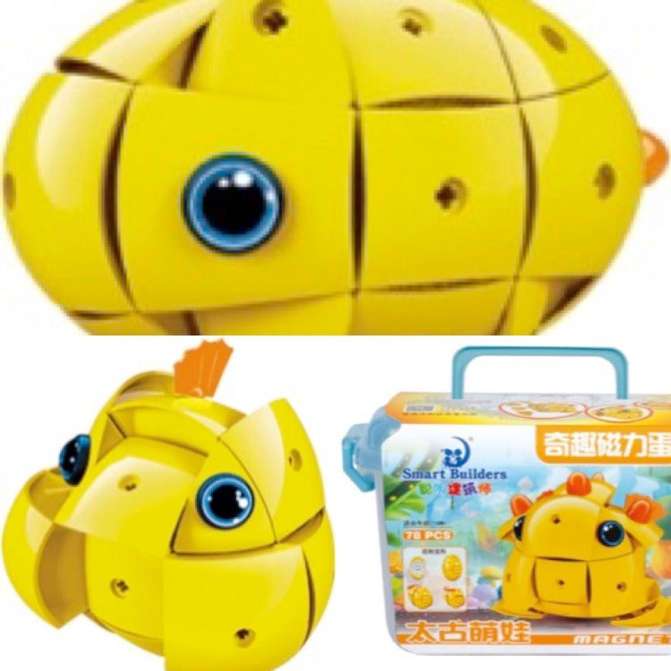 Magnetic Creatures Yellow - Fun Magnetic Building Toys for Kids, STEM Learning Educational Toys for Children - Perfect for Classroom, Home Play & Creative Development