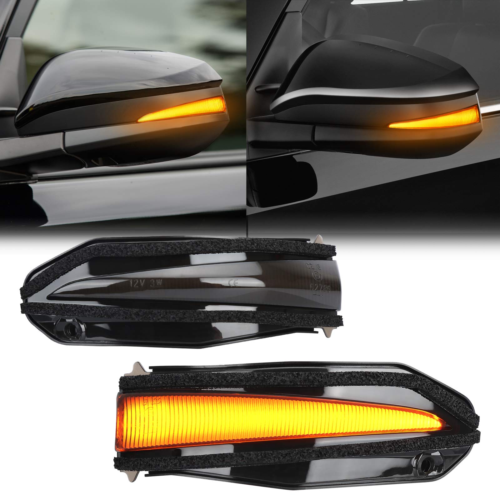 SUPAREE LED Side Mirror Turn Signal Lights - Sequential Dynamic Indicator Strip for Toyota 4Runner (2014-2024), Highlander (2014-2019), RAV4 (2013-2018), Noah (2015-2018) - Smoked Lens - Easy Installation & Enhanced Safety for Night Driving