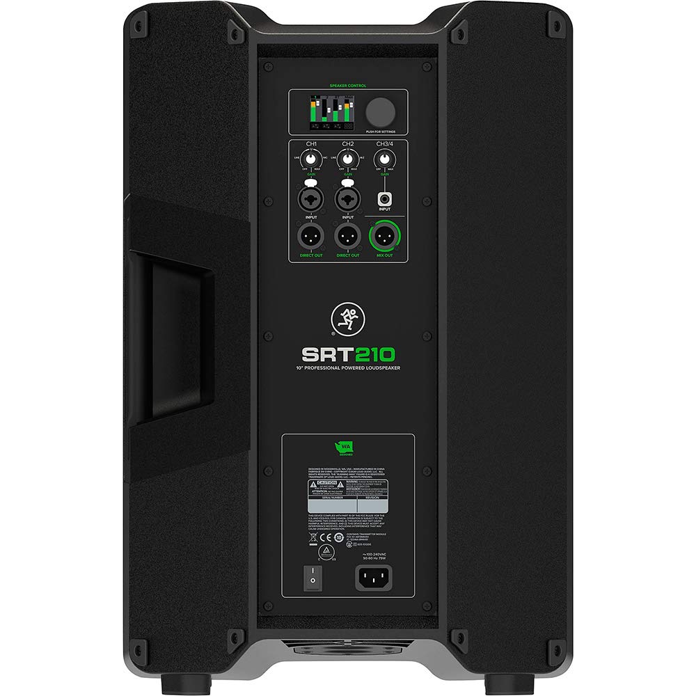 Mackie SRT210 10-Inch 1600W Powered PA Speaker System with Stand Bag - Portable Two-Way Loudspeaker for Live Music, DJ Performances & Outdoor Events