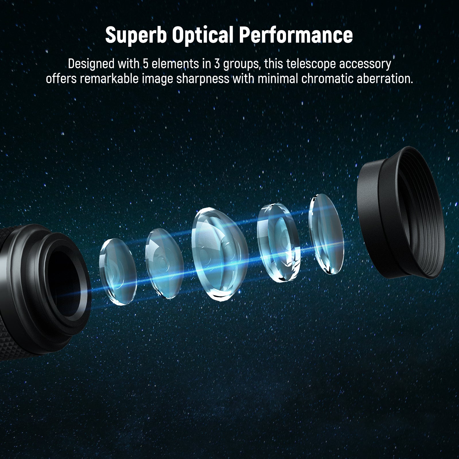 NEEWER LS T22 Zoom Telescope Eyepiece - High Power Magnification Lens for Astronomy & Bird Watching - Perfect for Stargazing, Wildlife Observation & Outdoor Adventures