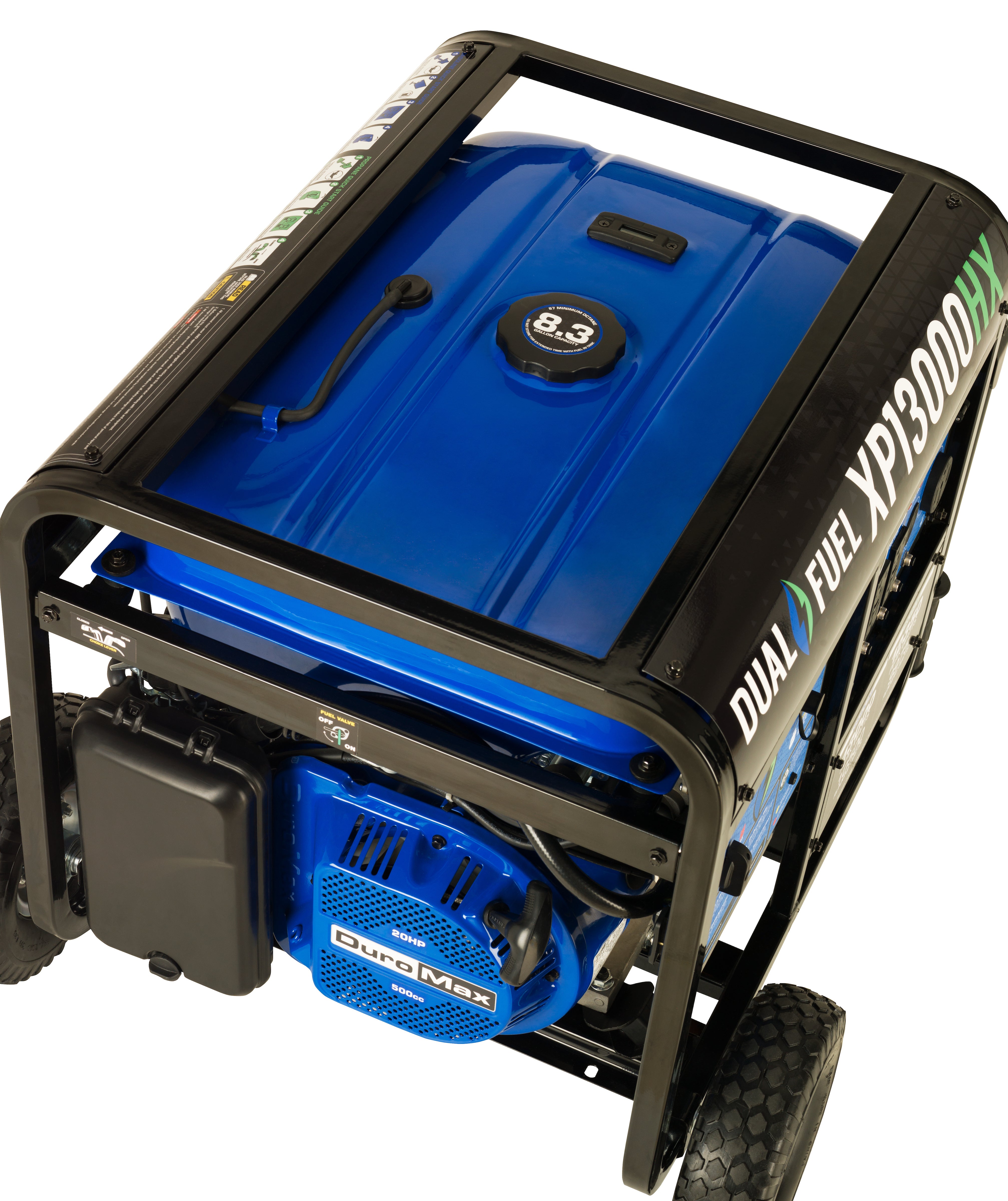 DuroMax XP13000HX 10500W/13000W Dual Fuel Portable Generator with CO Alert & Electric Start - Perfect for Home Backup Power, Camping & Emergency Use