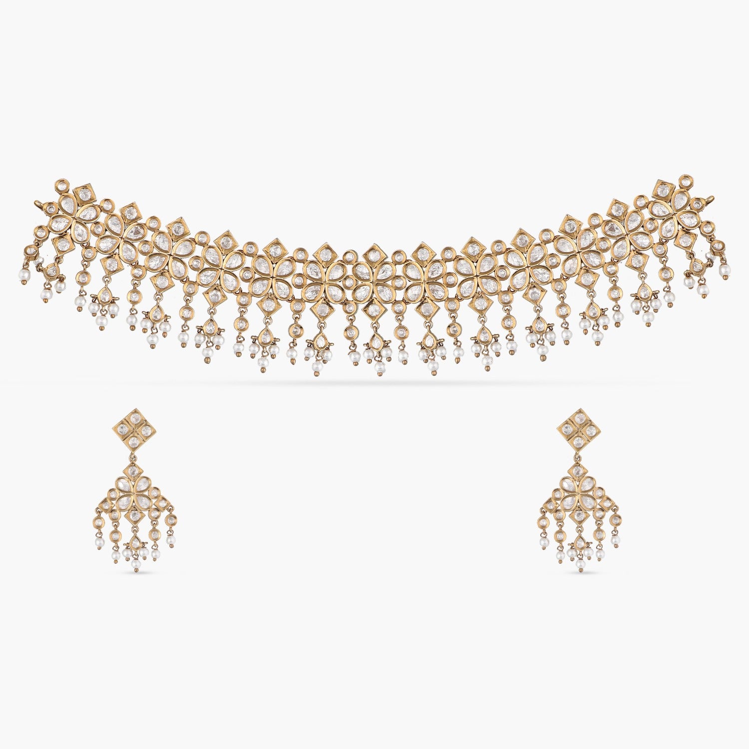 Exquisite Dorothy Kundan Choker Necklace Set - Indian Bridal Jewelry for Weddings, Parties & Special Occasions
