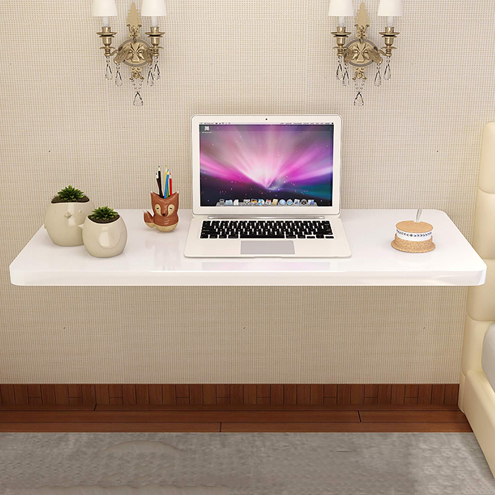 Wall Mounted Fold Down Table - Space Saving Floating Drop Leaf Dining Desk | Heavy Duty Folding Workbench for Kitchen, Home Office, Laundry Room & Small Spaces | Perfect for Apartments, Tiny Homes & Multipurpose Use