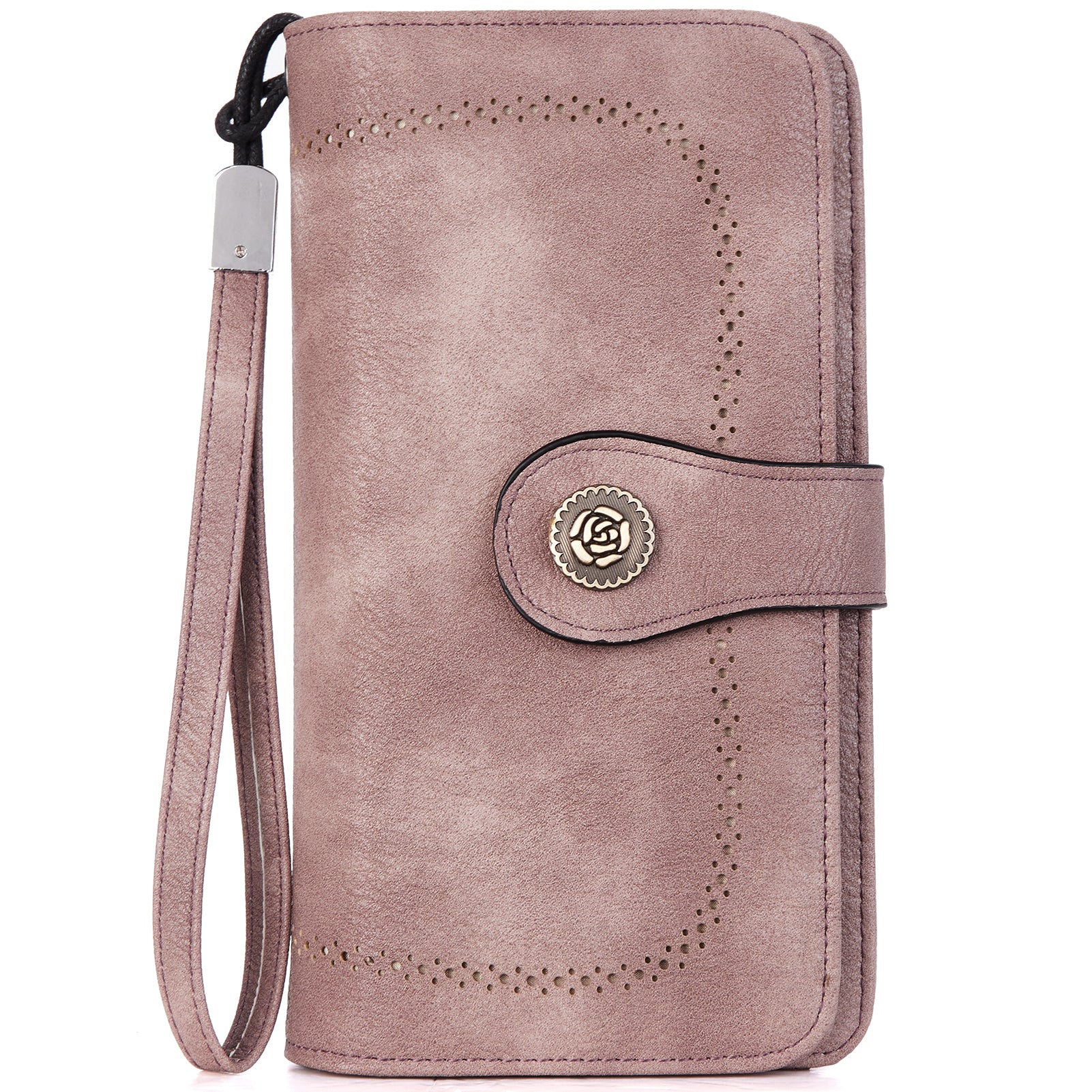 BOSTANTEN Women's Genuine Leather Wallet - Large Capacity RFID Blocking Wristlet Clutch Purse with Credit Card Slots | Perfect for Everyday Use, Travel & Business