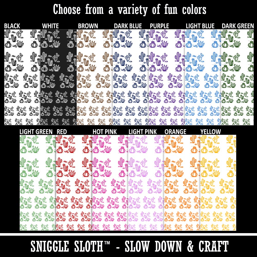 Waterproof Cactus Succulent Stone Temporary Tattoos - Fake Body Art Stickers for Women & Men - Festival, Beach, Party, Vacation Decoration (Black, 1 Sheet)