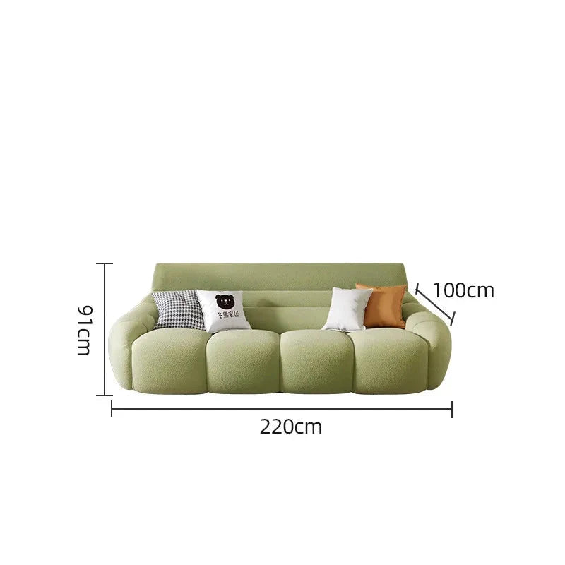 Mid Century Modern Lazy Couch Sofa Set - 3-Piece Living Room Furniture for Relaxing & Lounging - Perfect for Small Spaces, Apartments and Cozy Home Decor