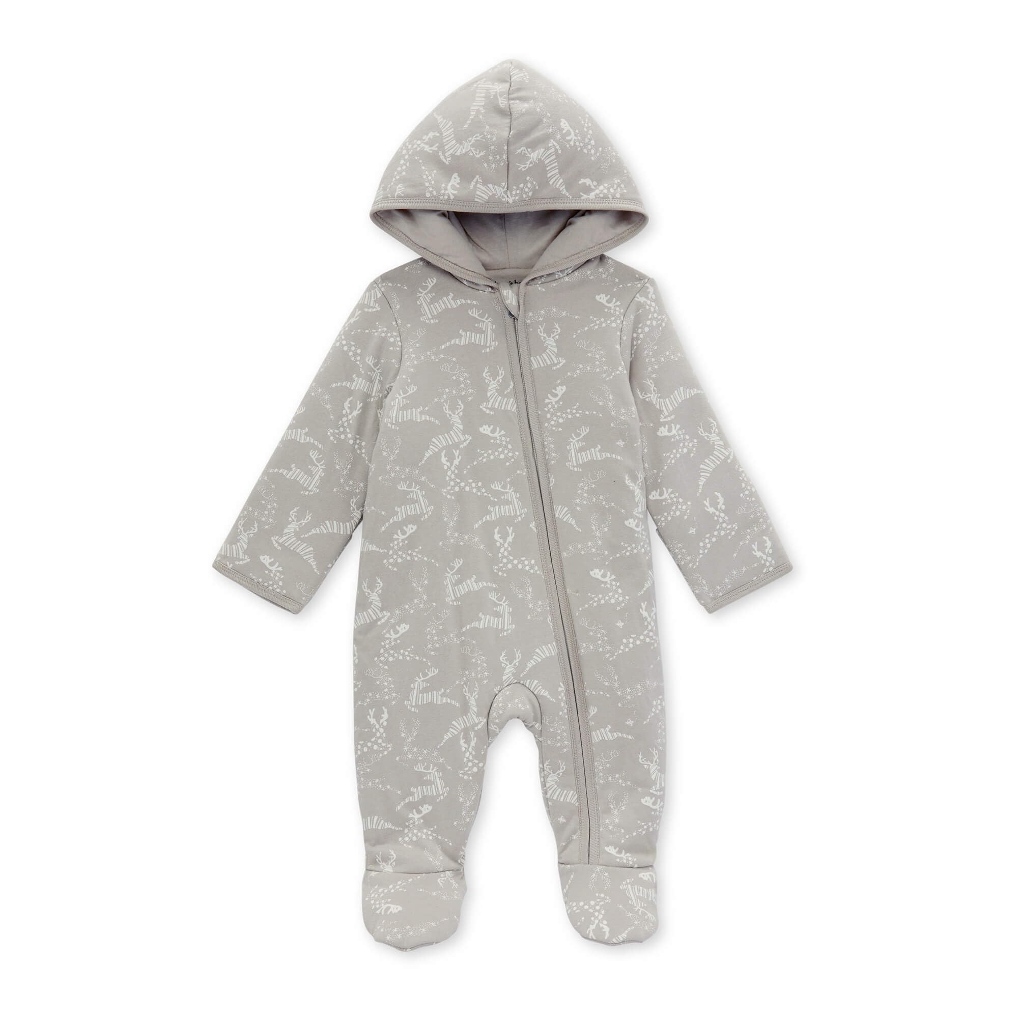 Burt's Bees Baby Boys' 100% Organic Cotton Long Sleeve Hooded Bunting Jumpsuit | Soft & Cozy One-Piece Outfit for Newborns & Infants | Perfect for Winter, Outdoor Adventures & Photo Shoots