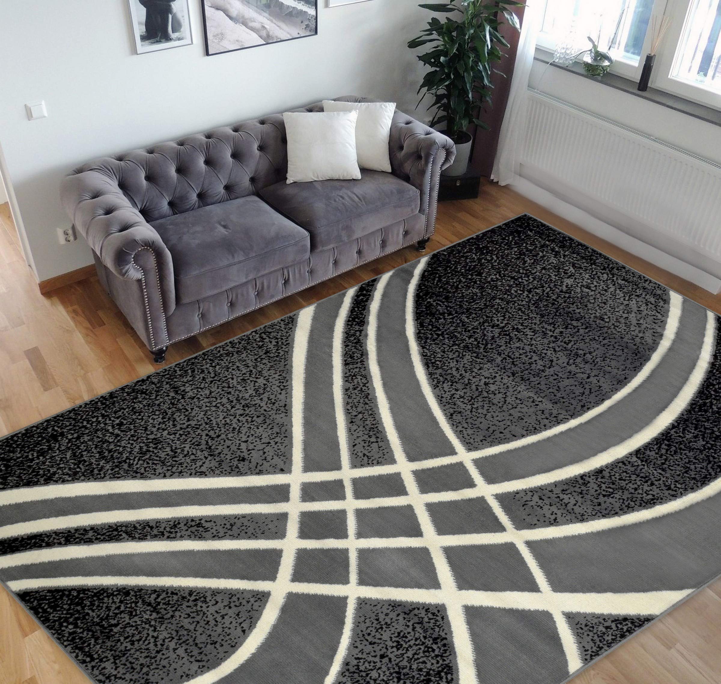 Modern Geometric Stripes Area Rug 5x7 (5'2