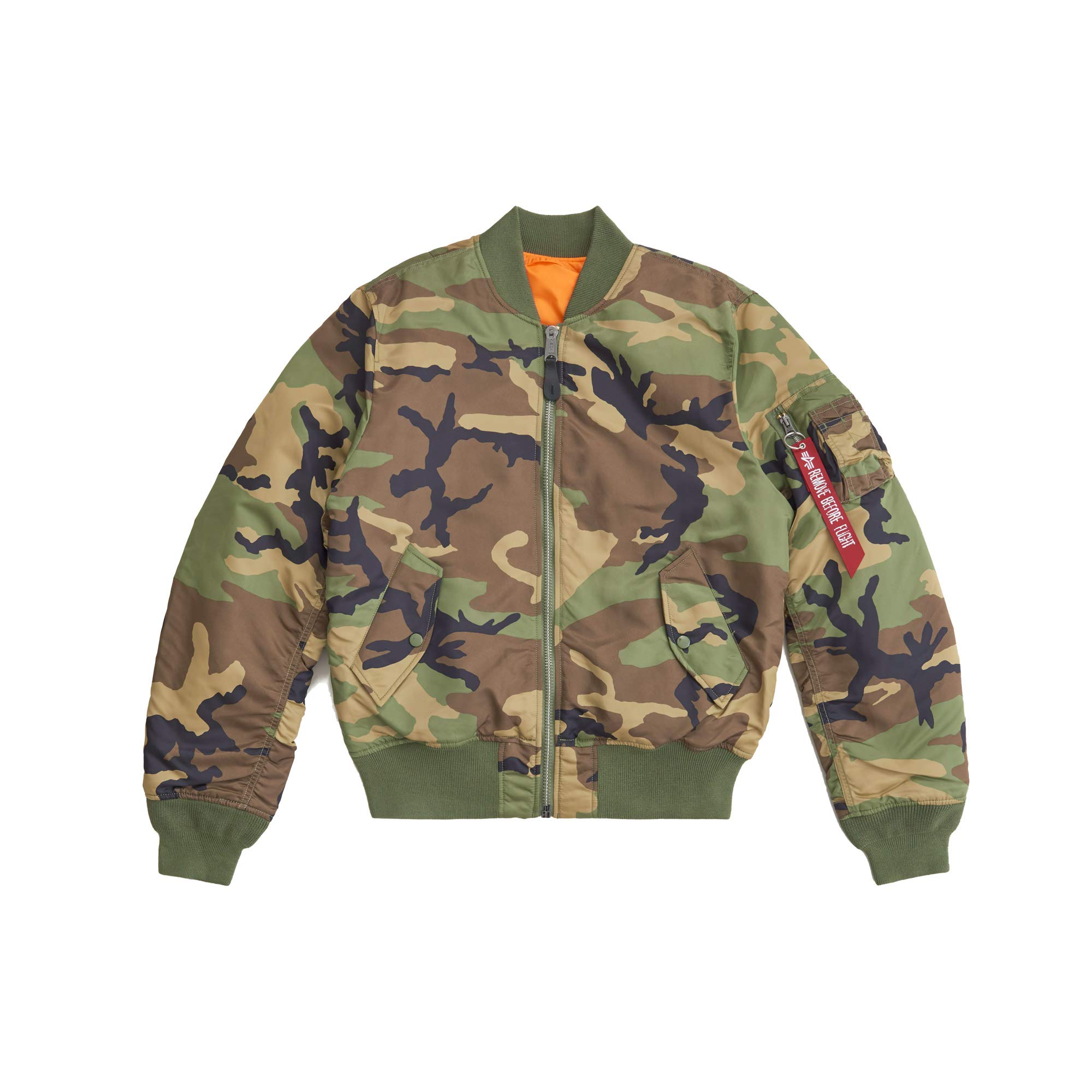 Alpha Industries MA-1 Slim Fit Bomber Flight Jacket for Men - Lightweight Military Pilot Jacket with Water-Resistant Nylon - Perfect for Aviation Enthusiasts, Streetwear Fashion & Outdoor Adventures