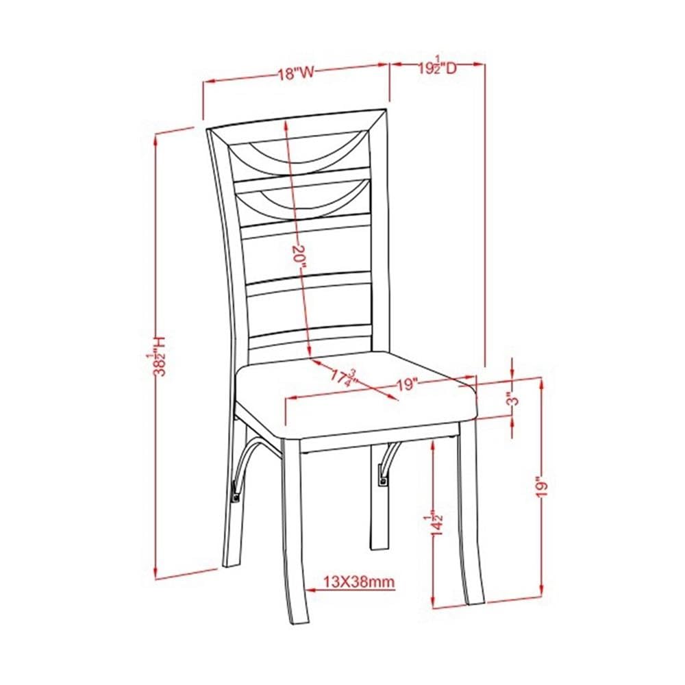 Furniture of America Catarina Metal Ladder-Back Dining Chairs, Set of 2 - Modern Kitchen & Dining Room Seating for Home, Restaurant, or Cafe