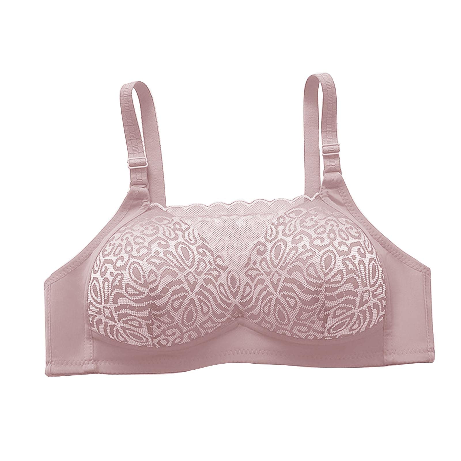 Plus Size Lace Bras for Women - Wire Free Push Up Full Coverage Bra - Soft Comfort Sexy Hollow Out Everyday Underwear - Perfect for Work, Date Night & Casual Wear