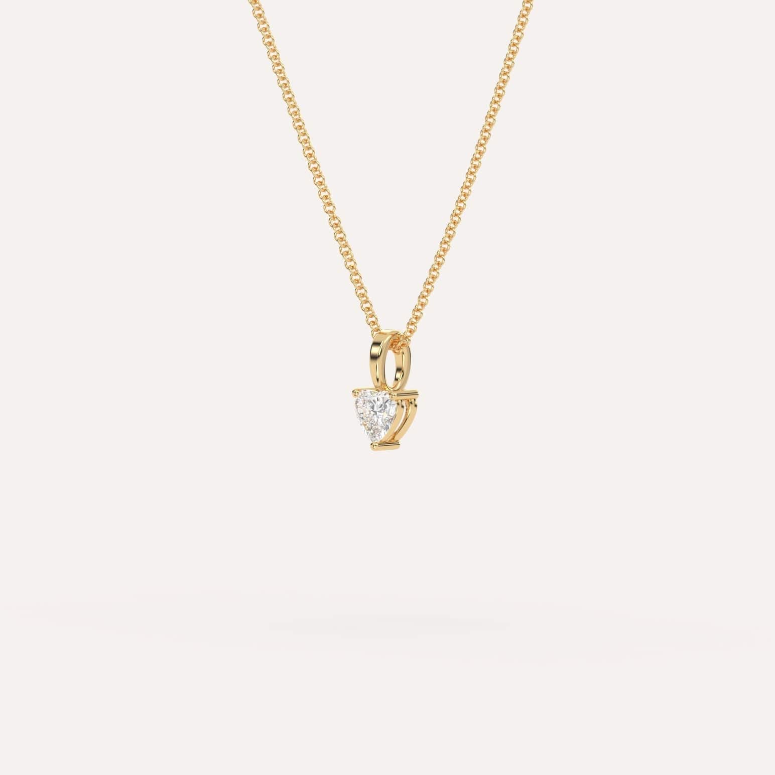 1/4 Carat Heart-Shaped Diamond Pendant Necklace - 14K Gold or Sterling Silver - Perfect for Valentine's Day, Anniversary & Romantic Gifts