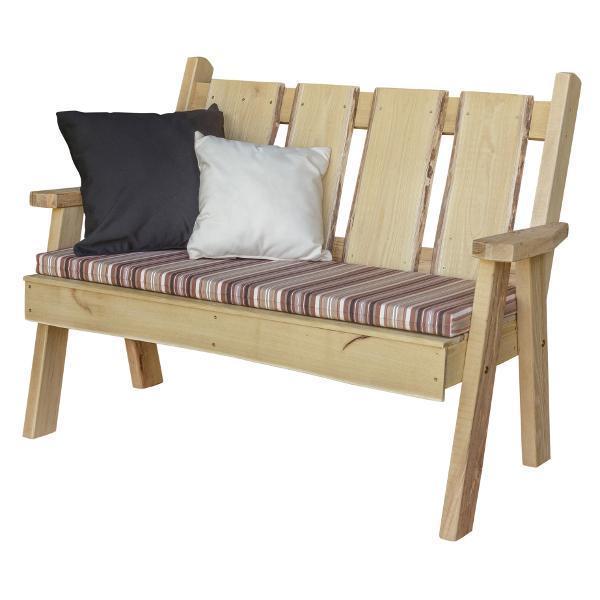 A&L Furniture Blue Mountain Timberland Garden Bench - Outdoor Wooden Bench for Patio, Garden, and Backyard - Weather-Resistant & Durable Seating