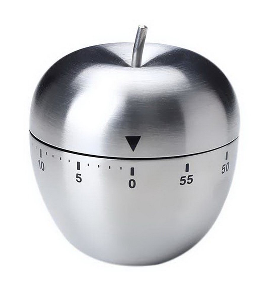 Gentle Meow Small Alarm Clock - 60 Minute Stainless Steel Apple Shaped Kitchen Timer for Cooking, Baking & Study Reminder | Perfect for Home, Office & Classroom Use