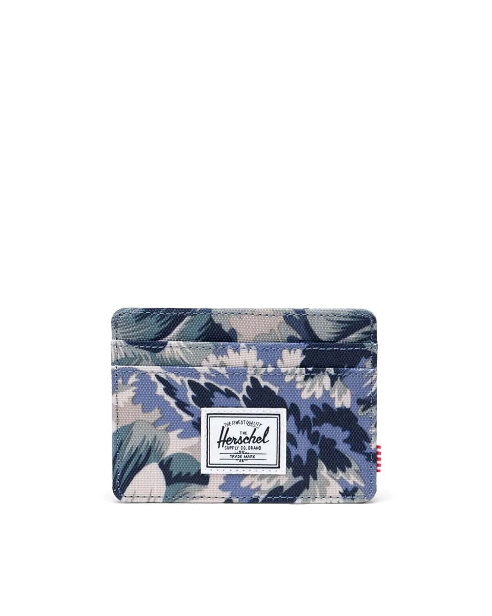 Herschel Charlie Cardholder Floral Tapestry - Slim RFID Blocking Wallet for Credit Cards & ID - Perfect for Travel, Work, and Everyday Use