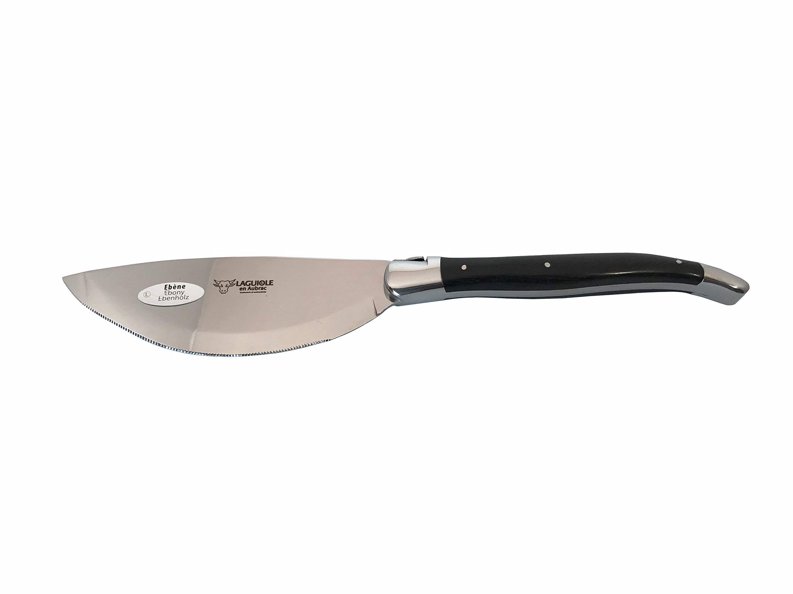 Premium Laguiole en Aubrac 14-Inch Round Solid Maple Wood Cutting Board with Pizza Cutter - Ideal for Serving, Chopping, Charcuterie & Entertaining - Includes Ebony Handle for Elegant Kitchen & Dining Use