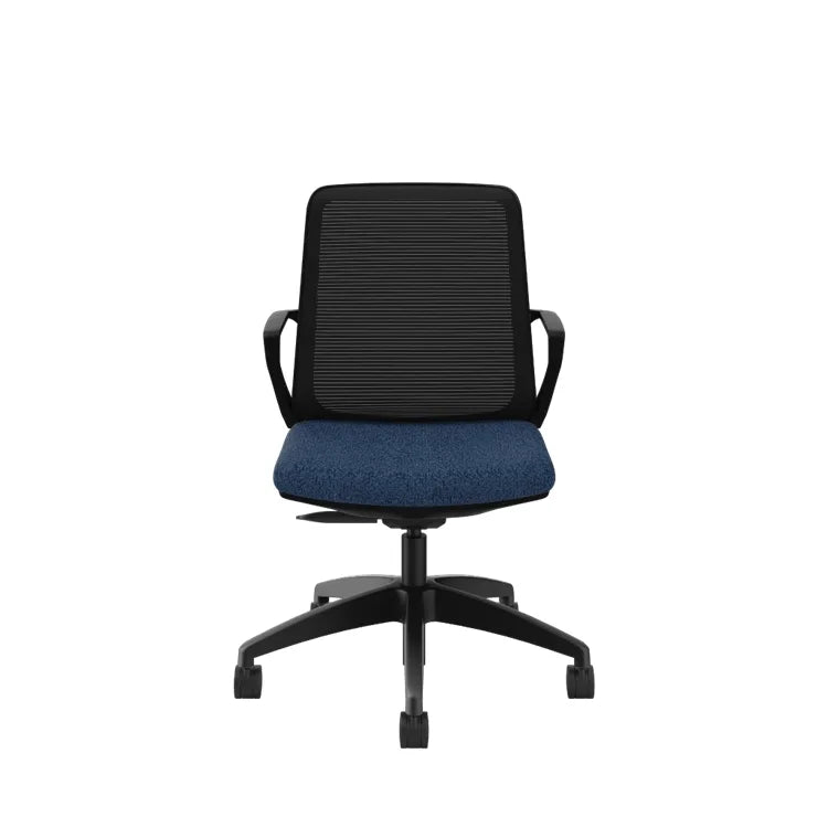 Ergonomic Cliq Office Chair with Synchro Tilt Mechanism - Basalt Fabric & Black Designer Frame for Home Office, Gaming, and Workspace Comfort