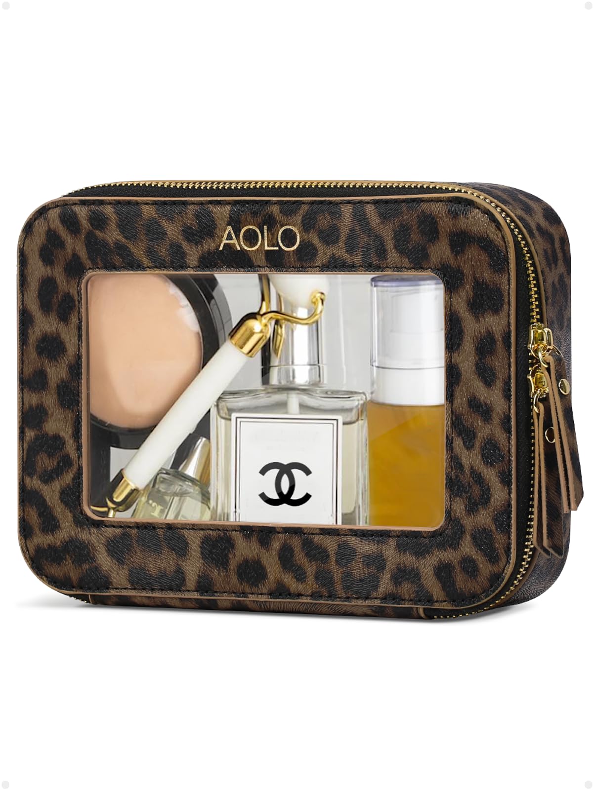 AOLO Clear Travel Makeup Bag - TSA Approved Cosmetic Organizer for Women | Perfect for Carry-on & Daily Use