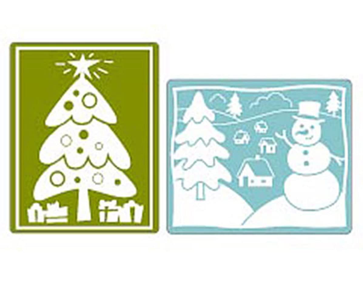 Sizzix Textured Impressions 2-Pack Christmas Embossing Folders - Holiday Card Making & DIY Scrapbooking Supplies for Festive Crafts