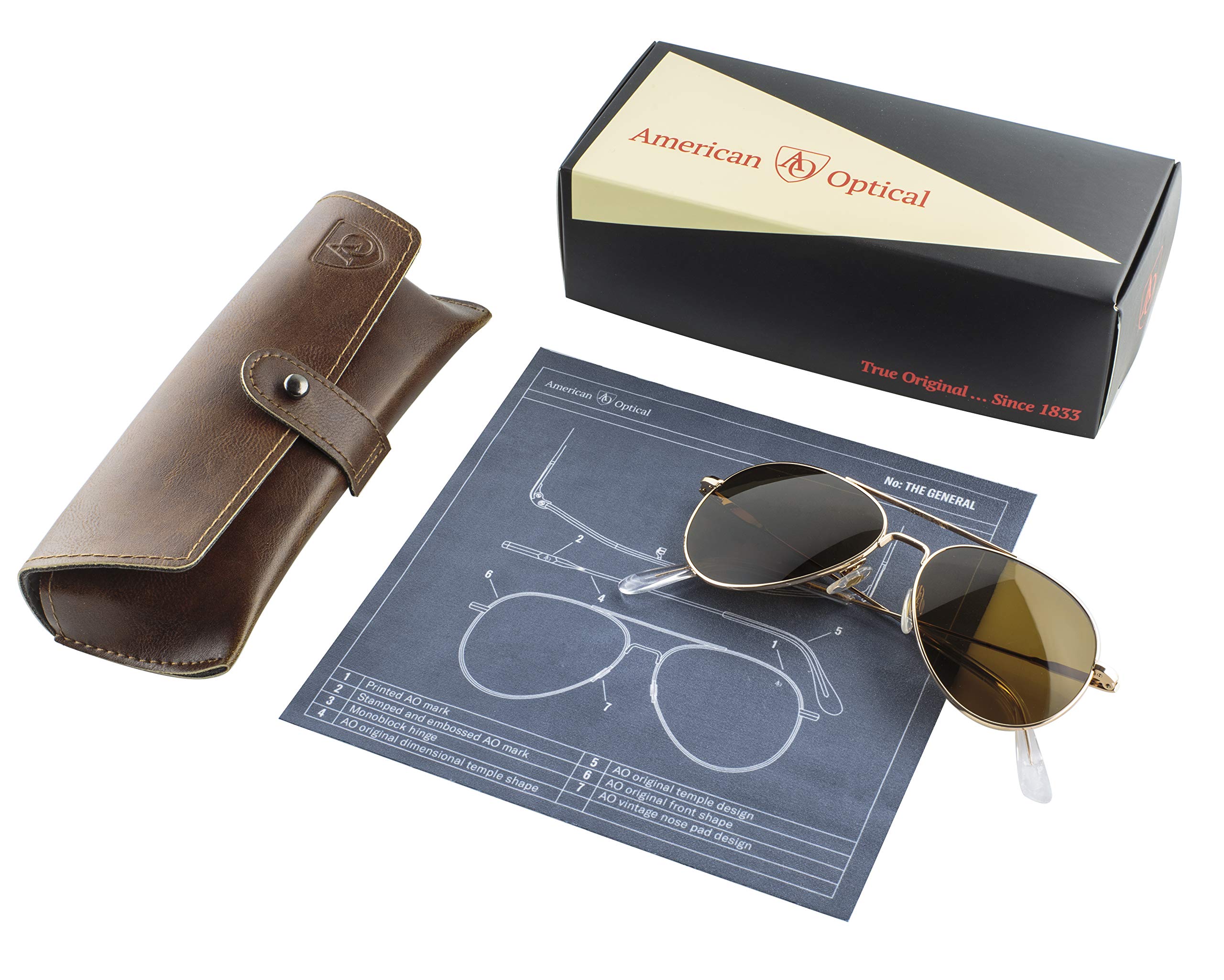 AO General Sunglasses - Polarized SkyMaster Glass Lenses for Men & Women - UV Protection, Anti-Glare - Perfect for Driving, Fishing & Outdoor Activities