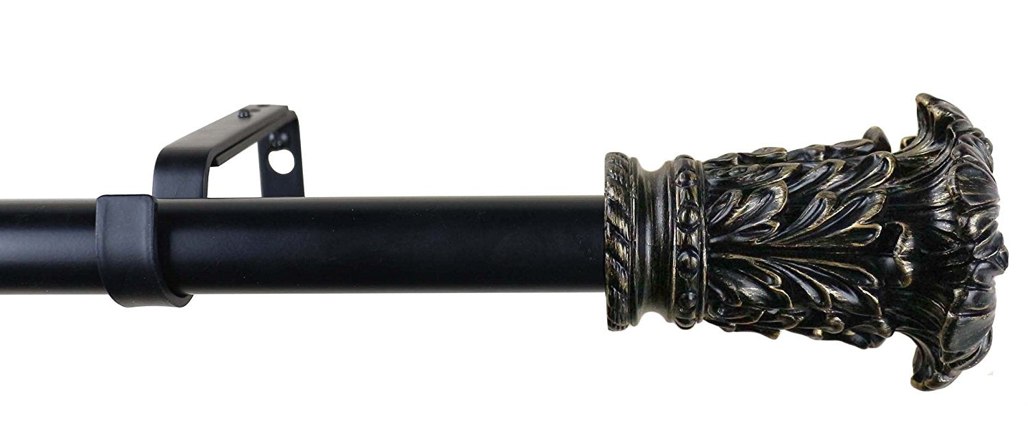 1 Inch Adjustable Single Drapery Curtain Rod by Chilton - Perfect for Living Room, Bedroom & Window Treatments