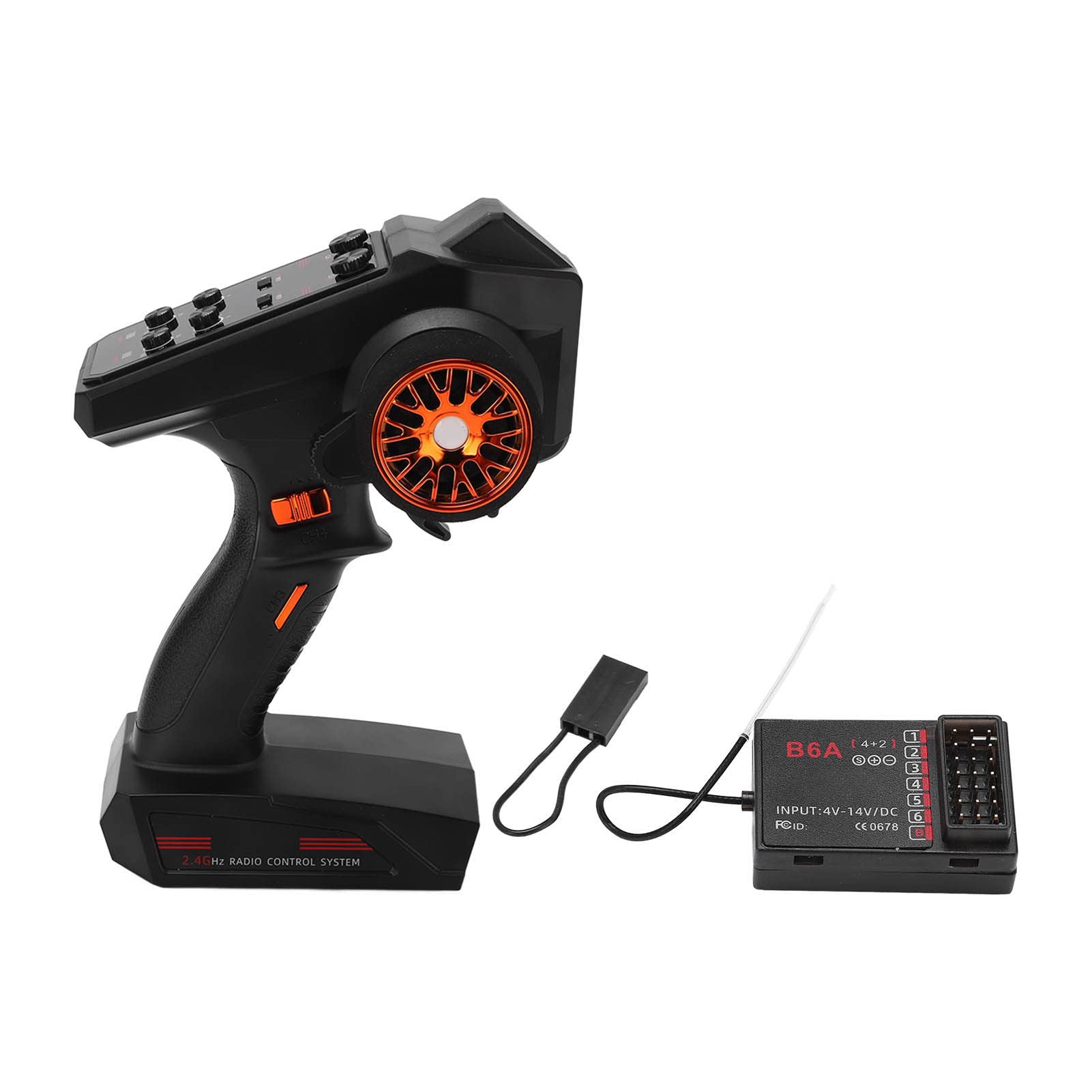 2.4GHz RC Radio Controller with 6 Channels, 400M/1312ft Long Range Transmitter and Receiver for RC Cars, Boats, and Tanks - Perfect for Outdoor Racing and Remote Control Hobbies