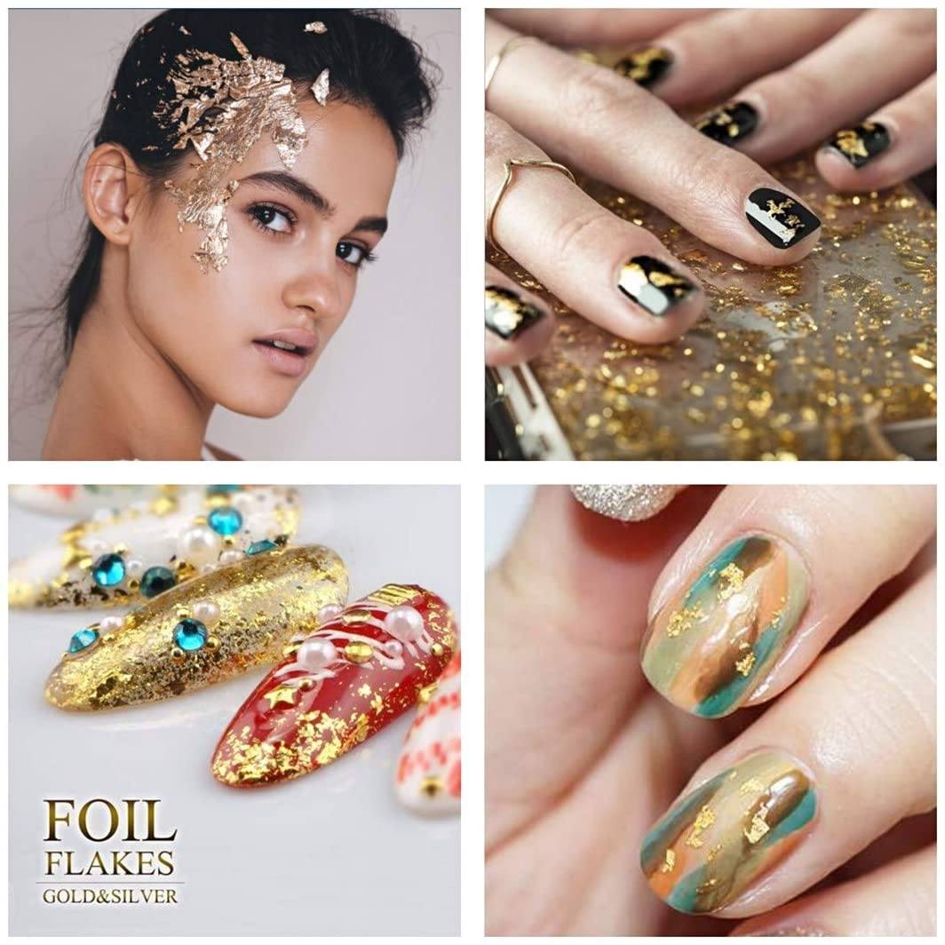 Premium Leaf Foil Nail Art Kit - Large 30g Jar with Metallic Foil Sheets for Stunning Nail Designs | Perfect for DIY Manicures, Salon Professionals & Special Occasions