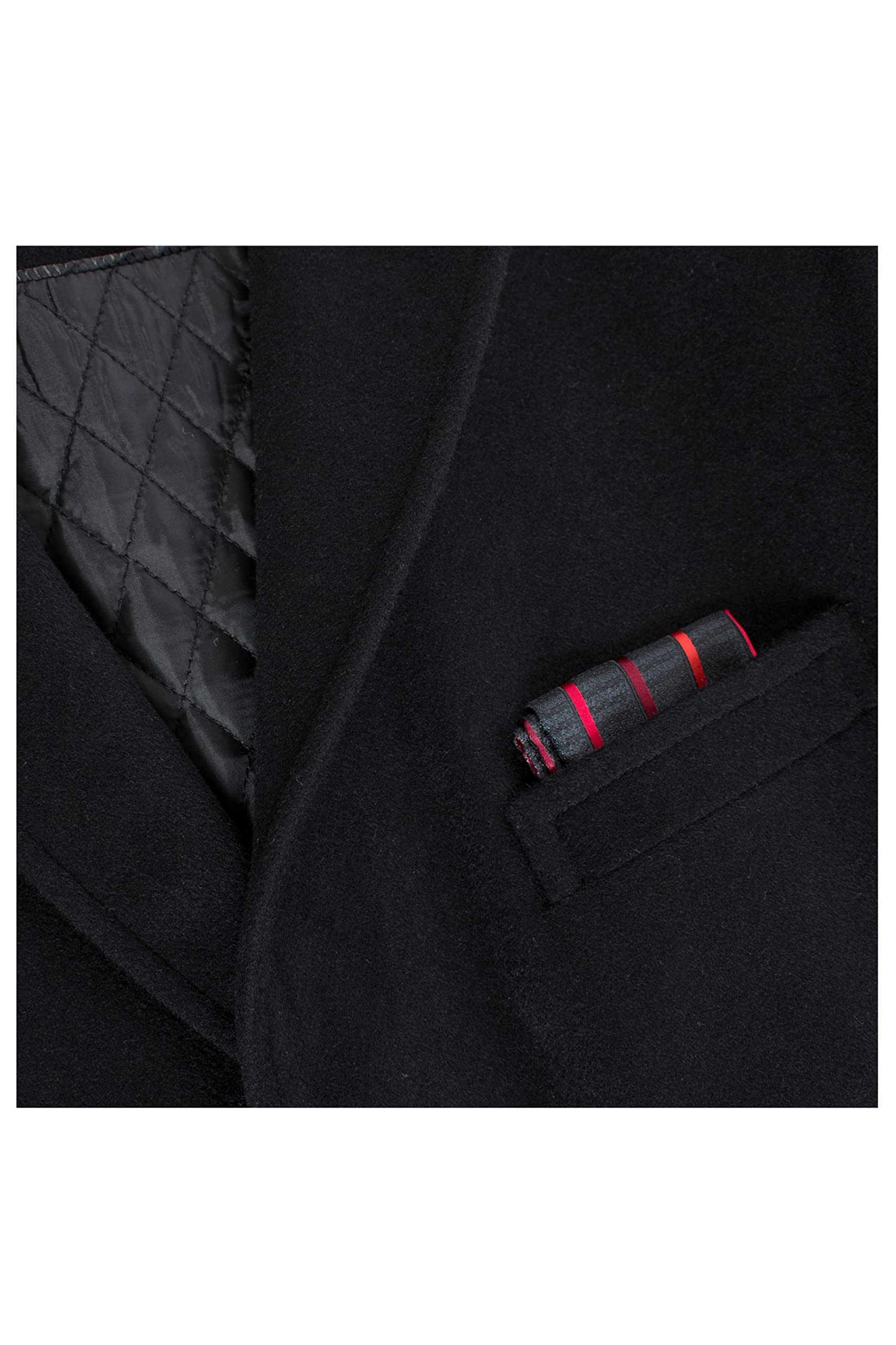 Premium Men's 100% Wool & Cashmere Long Coat - Winter Warm Overcoat for Business & Formal Occasions | Classic Outerwear Jacket for Office, Events & Cold Weather
