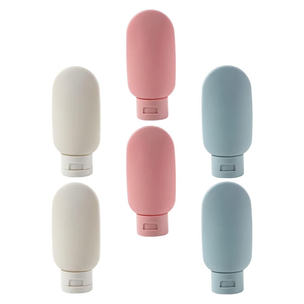 MILISTEN 6-Pack Silicone Travel Bottles Set - Leakproof Refillable Toiletry Containers for Shampoo, Body Wash & Liquids - Squeezable Portable Silicone Tubes (Mixed Style) - Perfect for Air Travel, Gym, Camping & Vacation Essentials