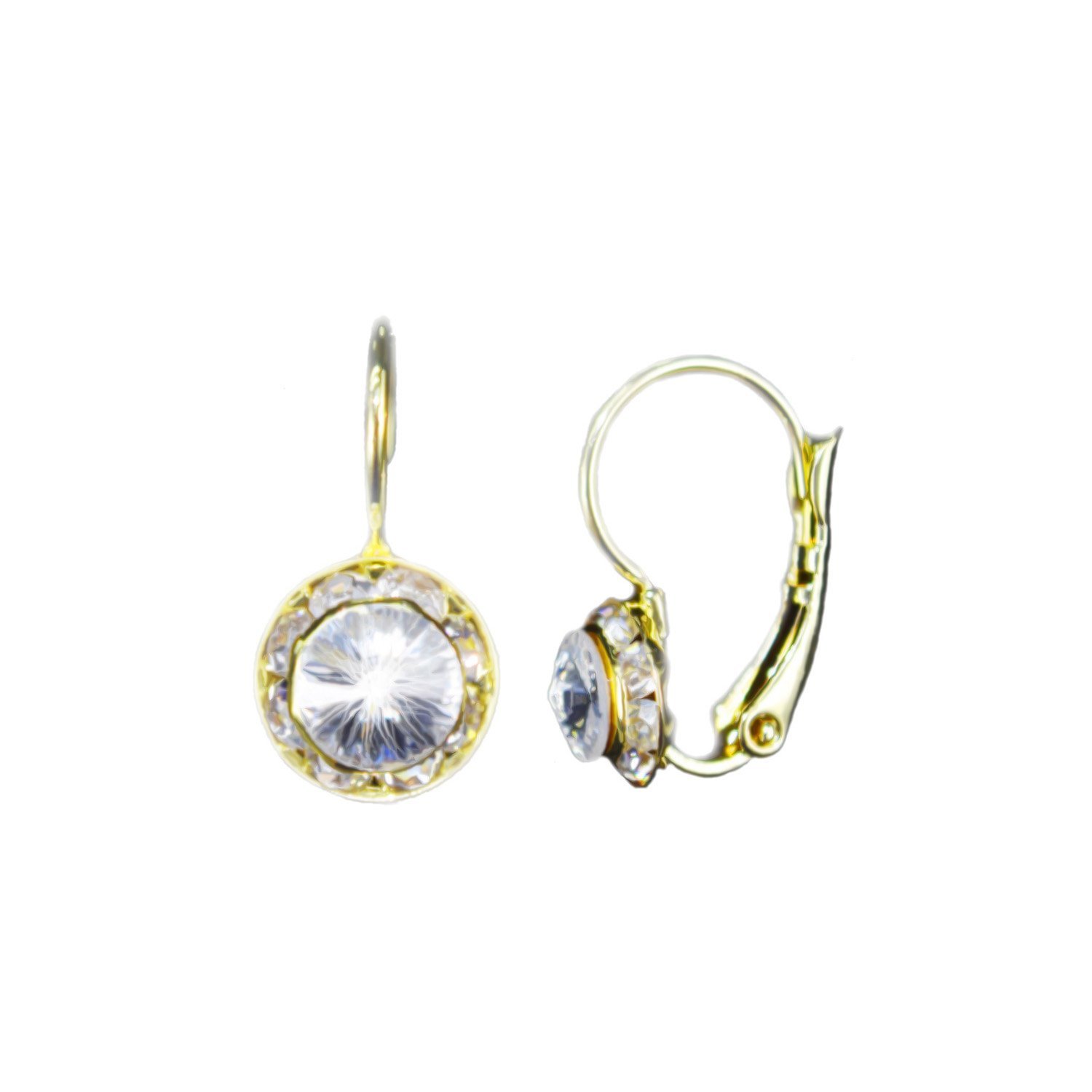 Gold Plated Crystal Huggie Stud Earrings for Women - Elegant & Hypoallergenic Jewelry Gift for Parties, Weddings & Everyday Wear