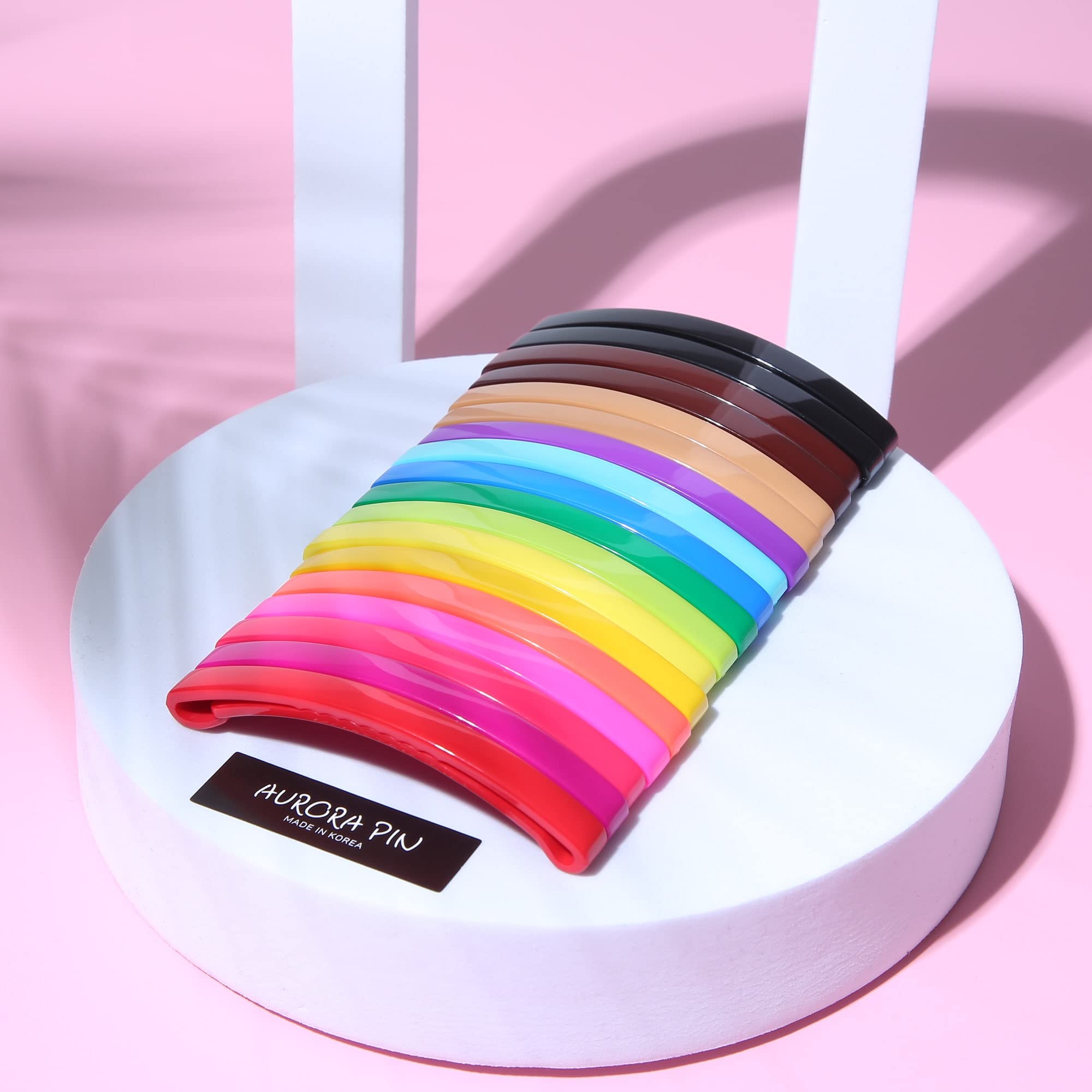 Large Plastic Dome Hair Barrettes Clips - 18 Pcs Decorative Hair Clamps for Half Updo & Ponytail - Perfect for Girls & Women with Thick Hair - Great for School, Work, Parties & Special Occasions