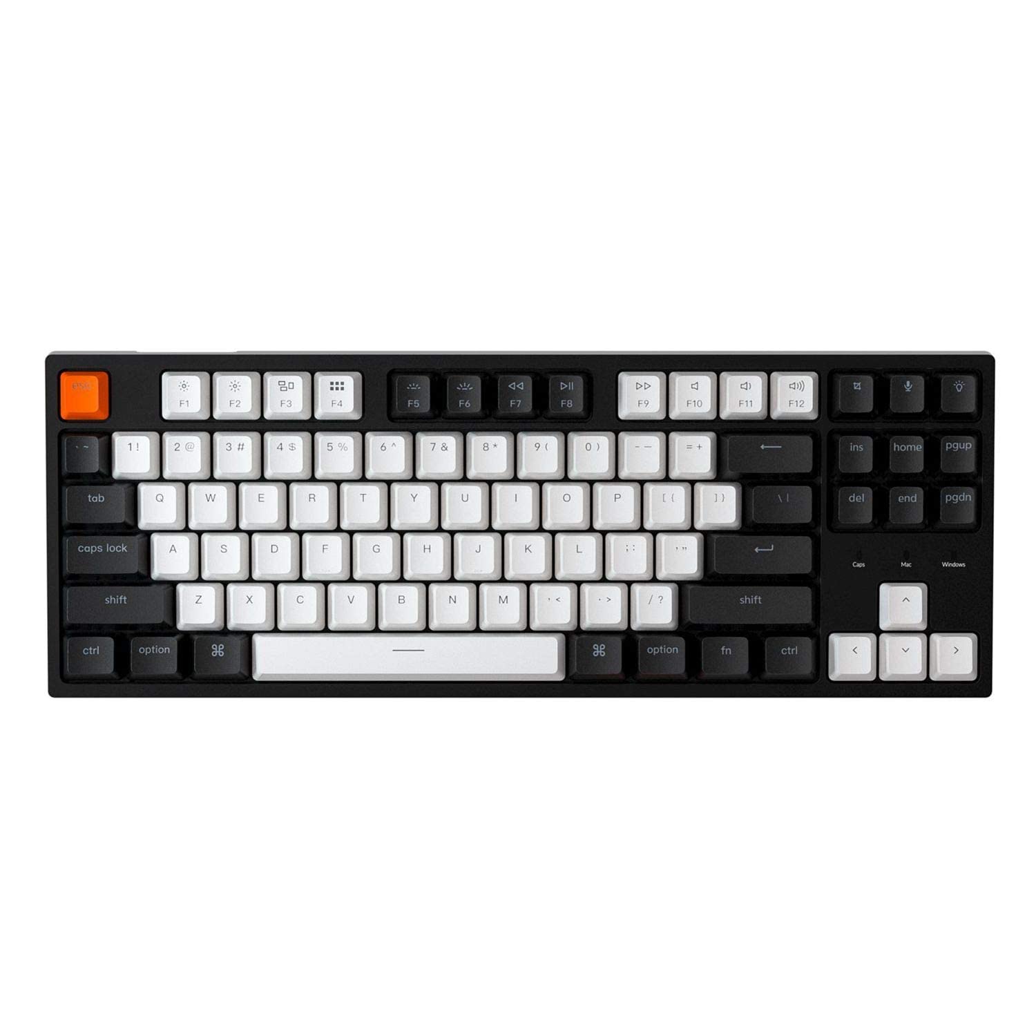 Keychron C1 Wired Mechanical Keyboard for Mac & Windows - 87 Key Tenkeyless Design, Gateron G Pro Red Switches, RGB Backlit, ABS Keycaps, USB-C Cable | Perfect for Office Work, Gaming & Programming