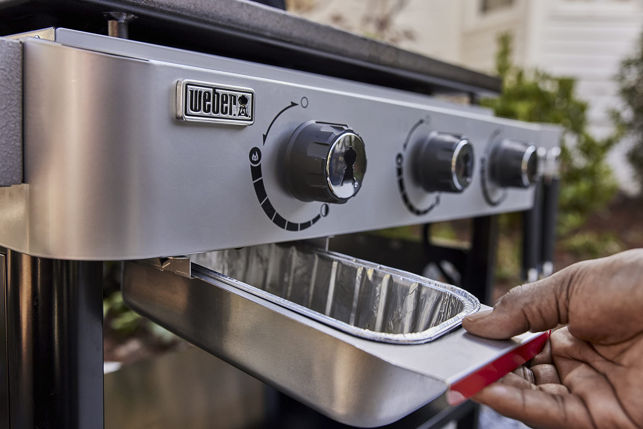 Weber 28 Inch 3-Burner Black Gas Griddle for Outdoor Cooking, Backyard BBQ, and Camping - Perfect for Patio, Tailgating, and Family Gatherings