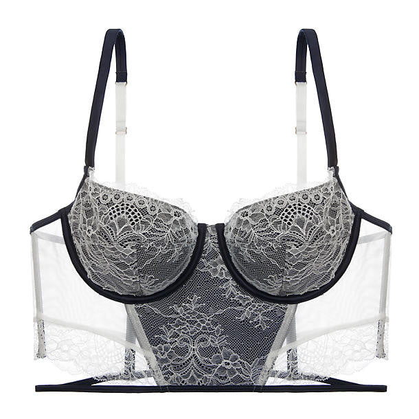 Beyond Love Cropped Corset Top for Women - Sexy Bustier Lace Bodysuit - Perfect for Date Night, Club Wear & Boudoir Photography