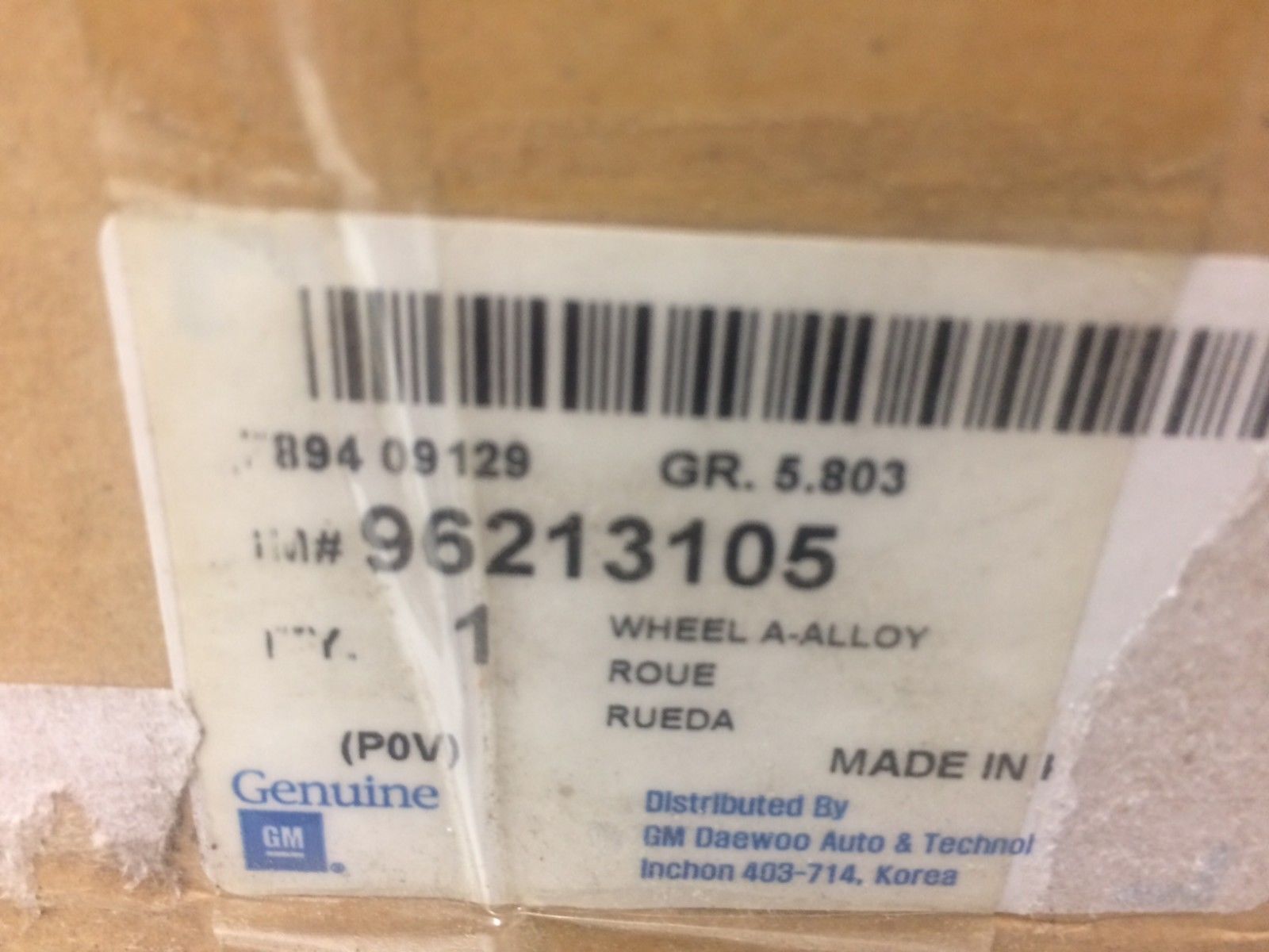 Genuine Daewoo Leganza Alloy Wheel 15