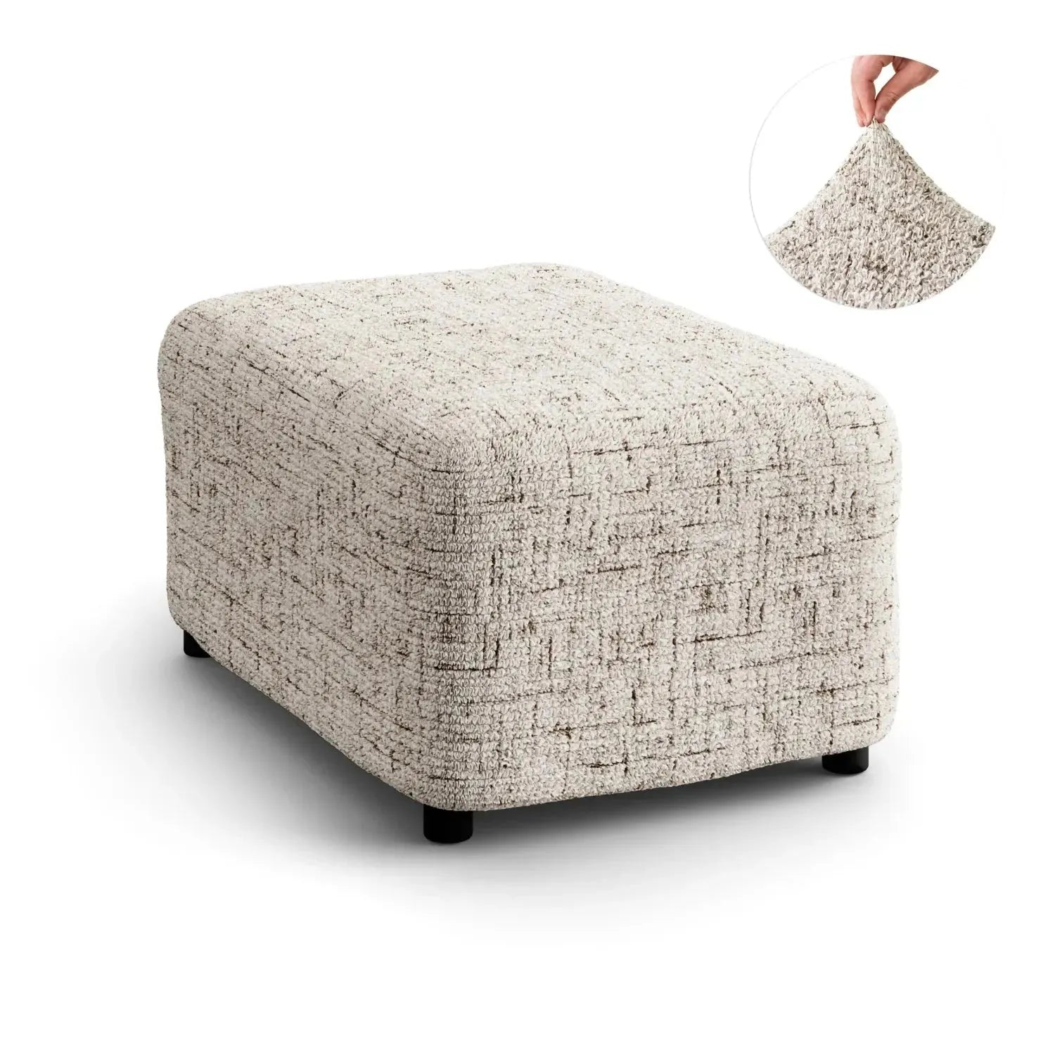 Medium Ottoman Slipcover - Microfiber Printed Collection - Perfect for Living Room, Bedroom & Home Decor