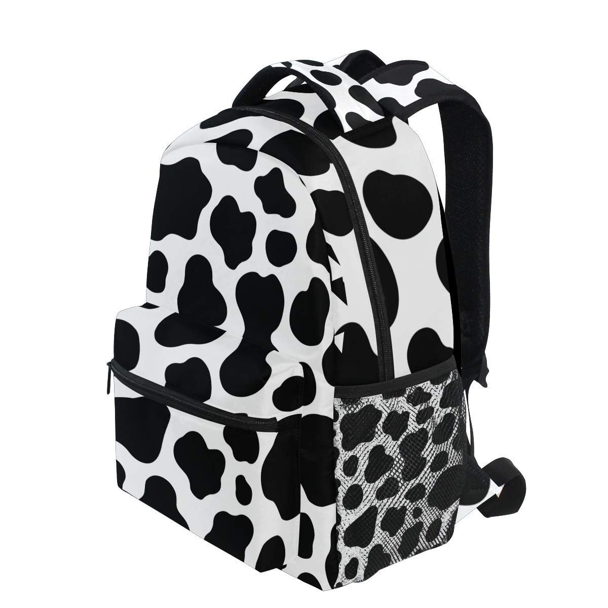 Cow Print Backpack for Women & Men - Stylish Animal Pattern School Bag, College Backpack, Travel Daypack with Zipper for Hiking, Casual Use & Daily Commute | Perfect for Work, Campus & Outdoor Adventures