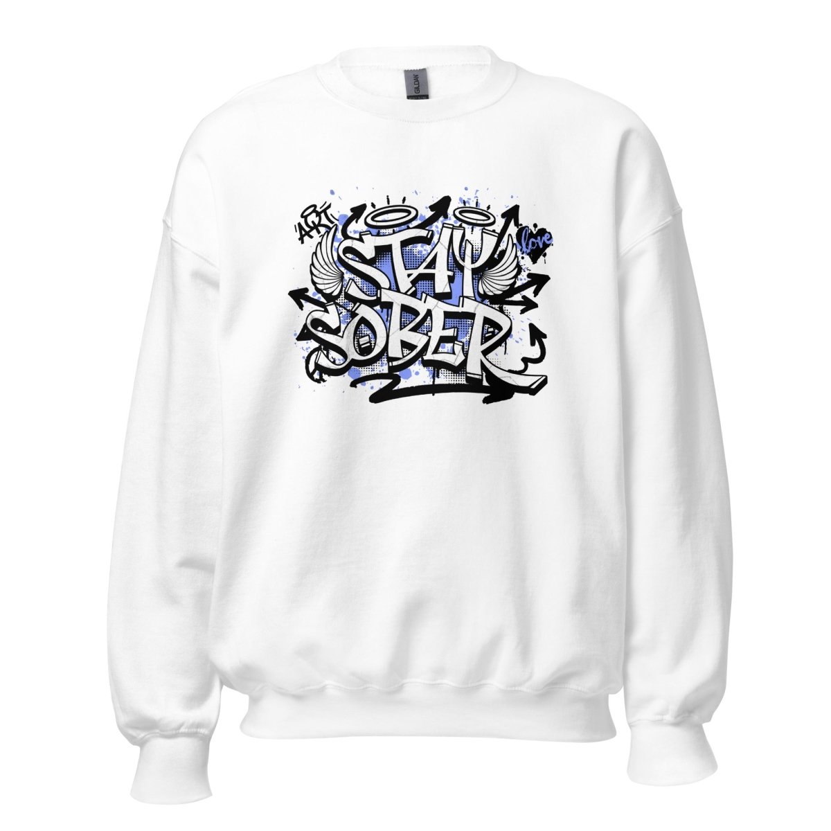 Stay Sober Graffiti Sweater - Trendy Oversized Pullover for Addiction Recovery & Streetwear Fashion | Perfect for Sober Living, Support Groups & Urban Style