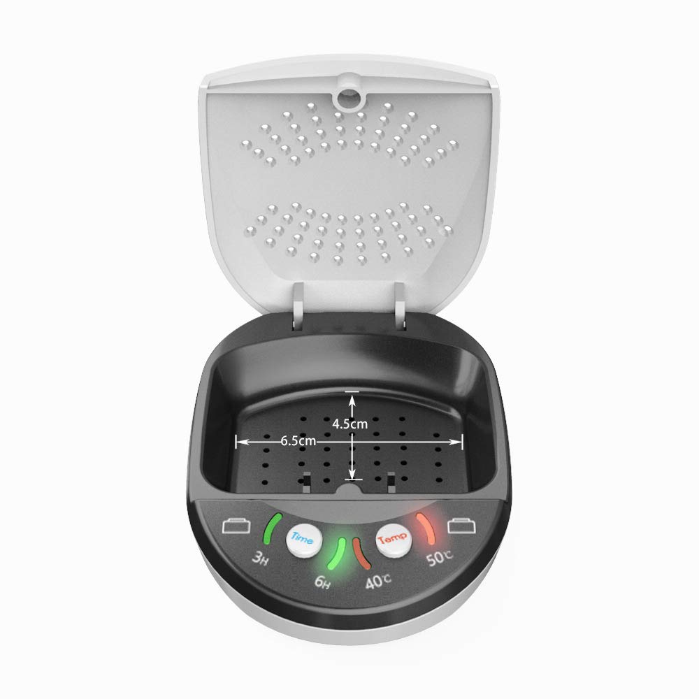Soundlink Hearing Aid Dryer and Dehumidifier with 3/6 Hour Timer - Portable Drying Box for Hearing Aids, Earplugs & Earbuds - Perfect for Travel, Home & Daily Use