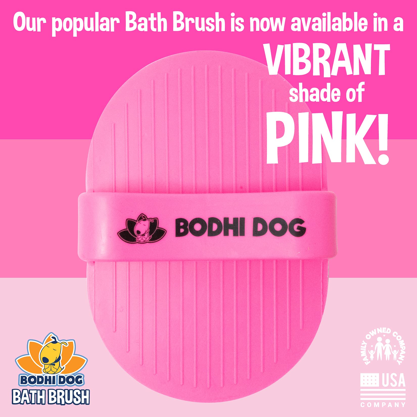 Bodhi Dog Shampoo Brush - Pet Grooming & Bath Brush for Cats & Dogs - Long & Short Hair Bath Scrubber - Premium Pet Massage Brush for Shower & Bathing (2-Pack, Pink) - Perfect for Home Grooming & Spa Days
