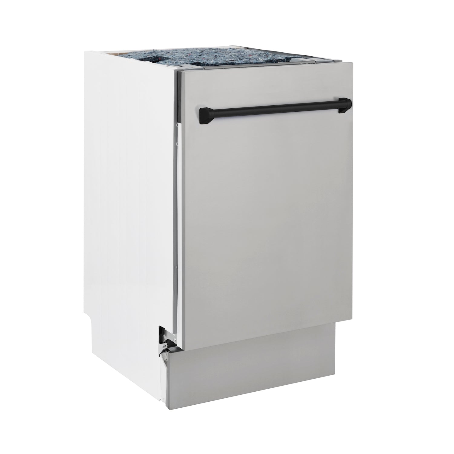 ZLINE Autograph Edition 18-inch Compact 3rd Rack Top Control Dishwasher - Stainless Steel with Matte Black Handle, 51dBa Ultra Quiet (DWVZ 304 18 MB) - Perfect for Small Kitchens, Apartments and RV Living