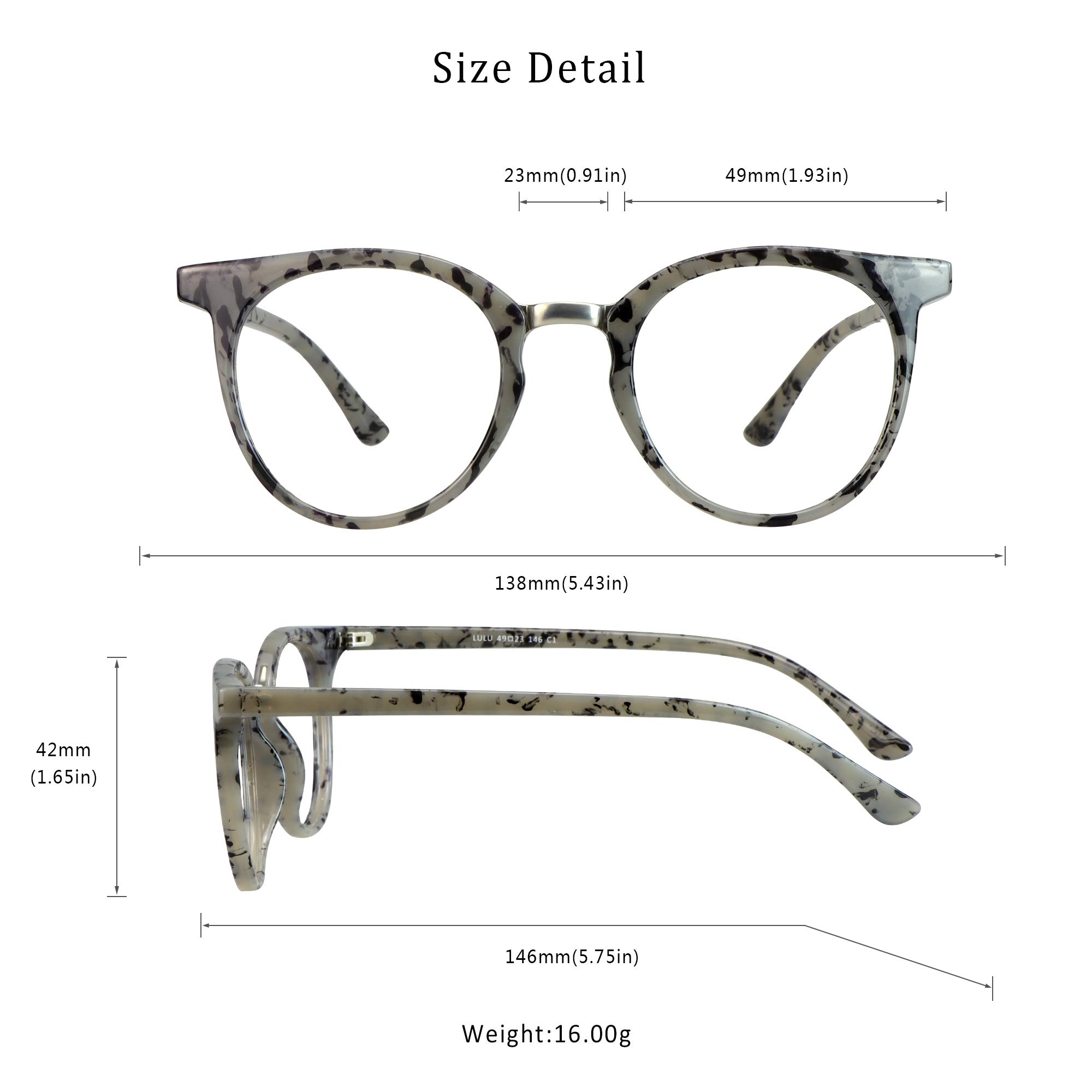 LifeArt Blue Light Blocking Glasses - Anti Eyestrain Computer & Gaming Glasses for Women & Men - Anti Glare UV Protection - Grey Frame +3.25 Magnification - Perfect for Office Work, Screen Time & Night Driving